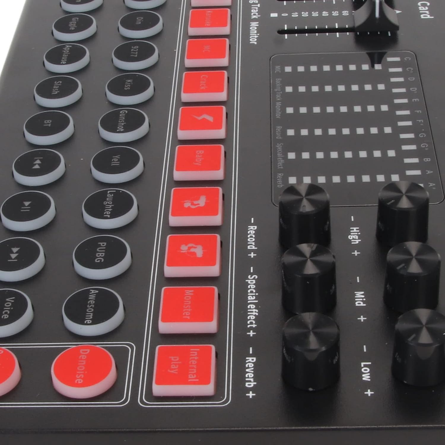 Live Sound Card, V8 Audio Mixer Podcast Interface with Voice Changer, BT Noise Cancellation Streaming Sound Card for Podcasting Live Recording, Treble Alto Bass Adjust Mixer image number 6