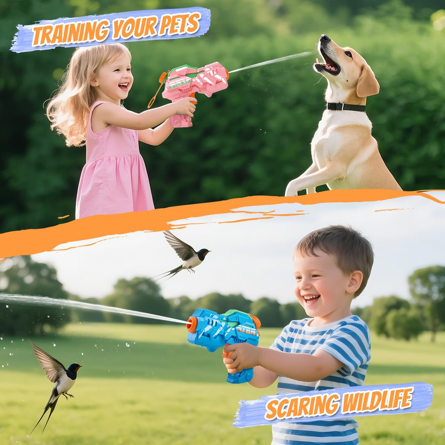 Water Gun for Kids, 2 Pack Squirt Guns Cool Small Manual Water Soaker, Water Pistol for Summer Outdoor Swimming Pool Beach Yard, Ideal Gifts for Boys Girls Children 3 4 5 6 7 image number 1