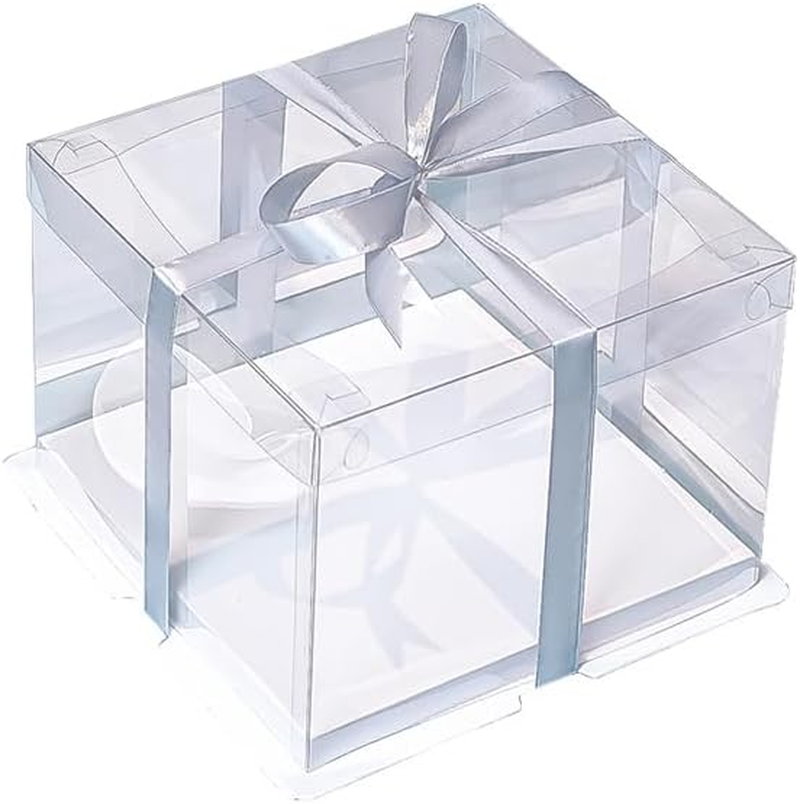 20 PCS Clear Treat Box Box Portable Cake Display Transparent Birthday Cake, Durable PET and White Card Material, Food-Safe and Easy to Clean image number 5