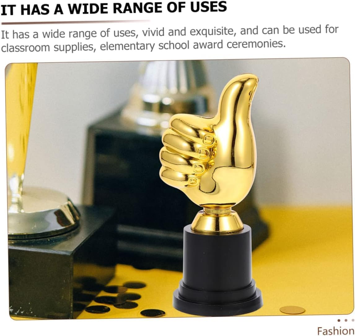 High Thumbs up Award Trophies with Base, Plastic Small Gold Trophy, Funny Trophies for Employee Coworker Teachers Volunteer Nurse image number 2