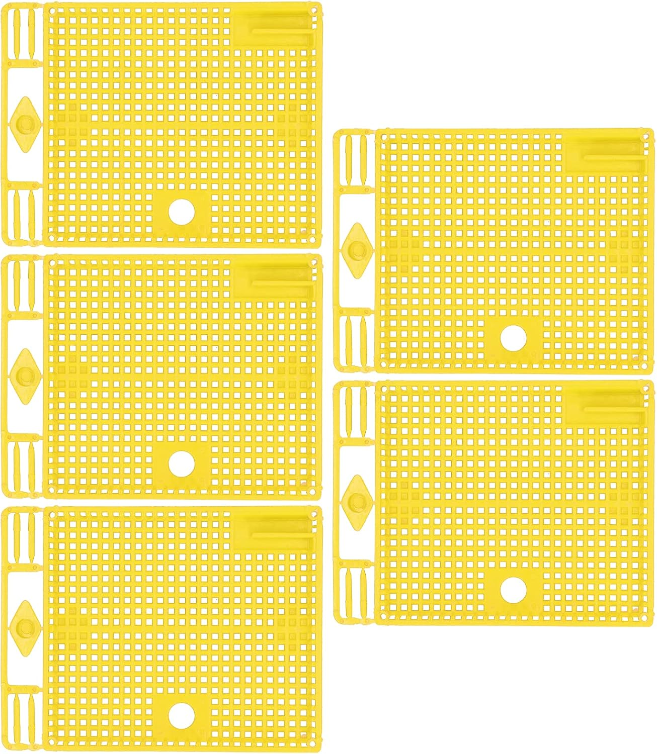 Queen Bee Cage 5 Pack Reusable Plastic Queen Isolator Beekeeping Tool Set for Hive Management Bee Colony Control and Queen Introduction Beekeeping Equipment (Yellow) - Green image number 2