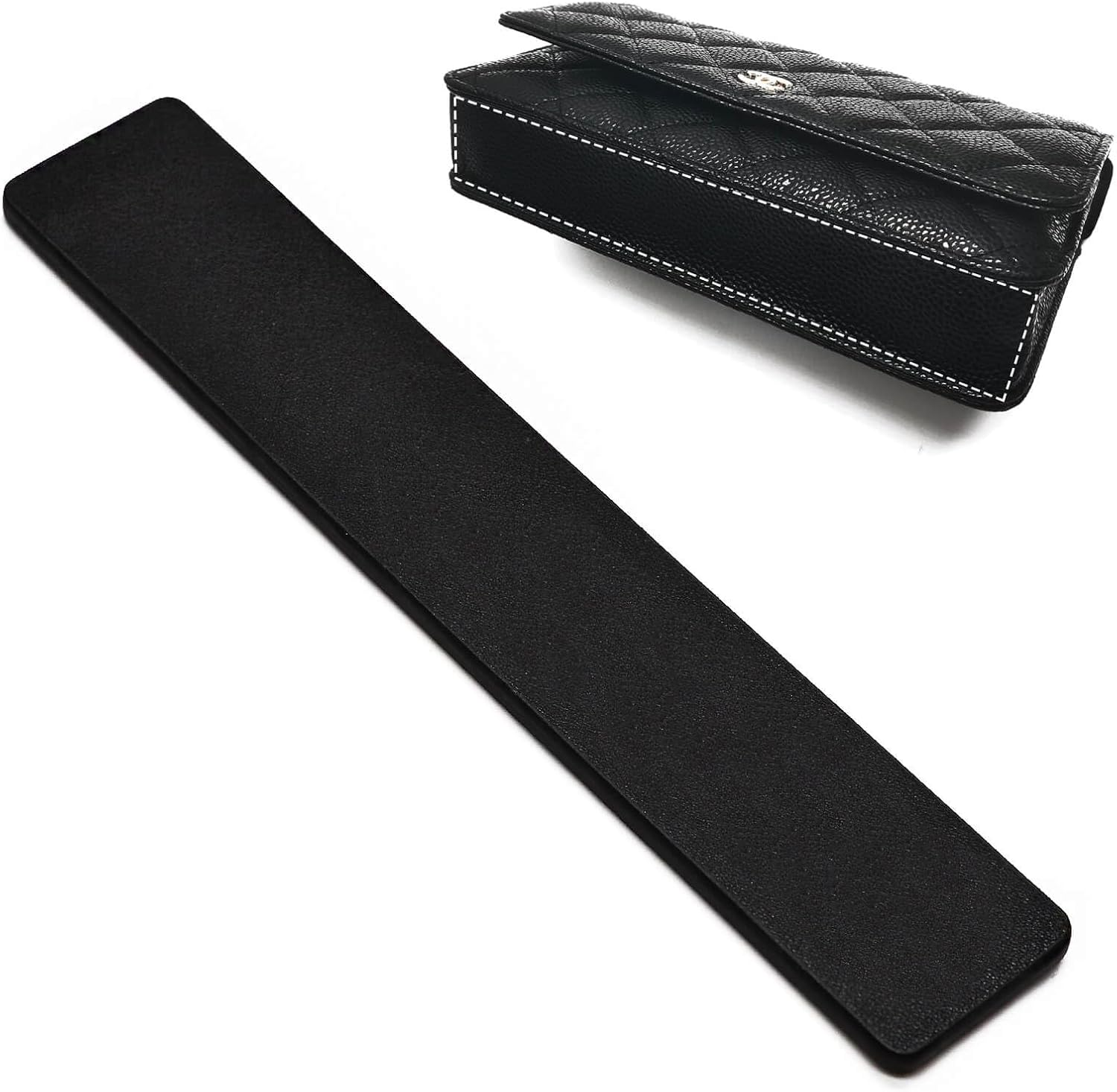 QIUTIMIY Leather Wallet WOC Base Shaper Chain Protector Film, Leather Anti-Wear Padding Inner Padding Matching Inner Padding (Black, Leather Base Shaper)