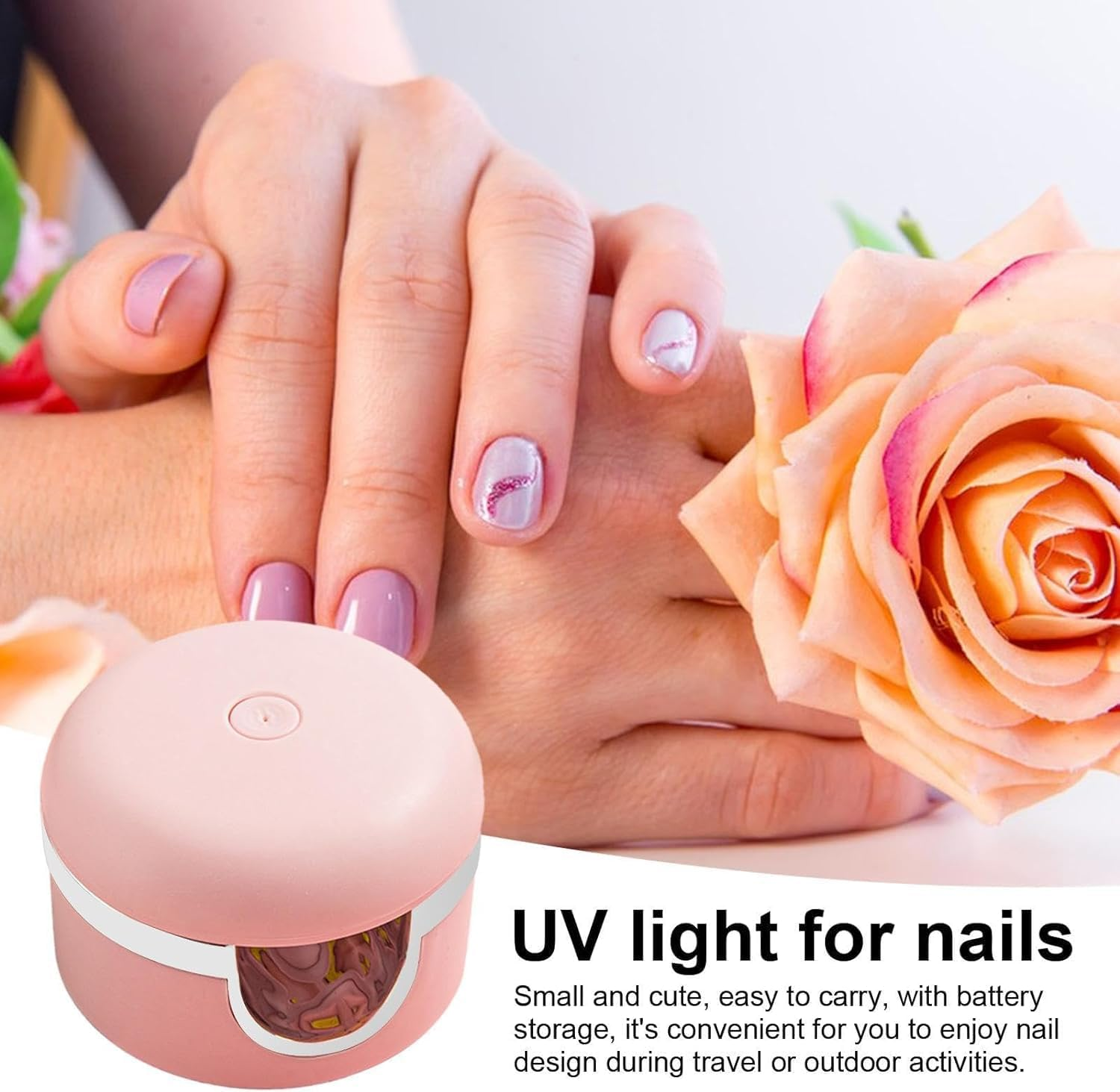 Mini LED Nail Lamp - Mini Nail Lamp | Quick Dry Gel Polish UV Led 90&deg; Rotation Lamp, Portable UV LED Small Nail Light for Gel Nails image number 2