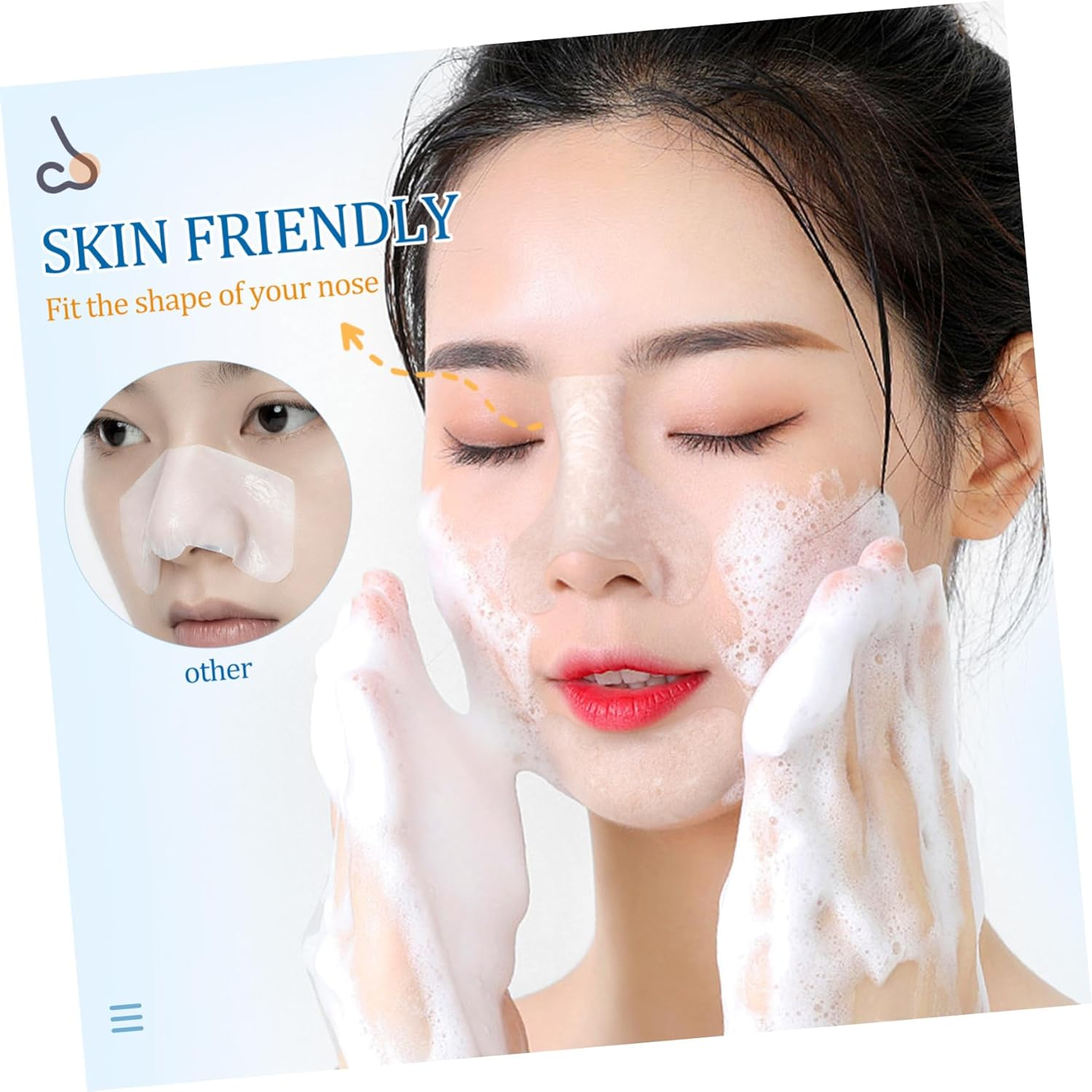 200Pcs Cotton Zone Film Nose Patches for Pores Blackhead Patches Chin Pads for Nose and Chin Cleaning Supply Pore Strips for Skin Care image number 1