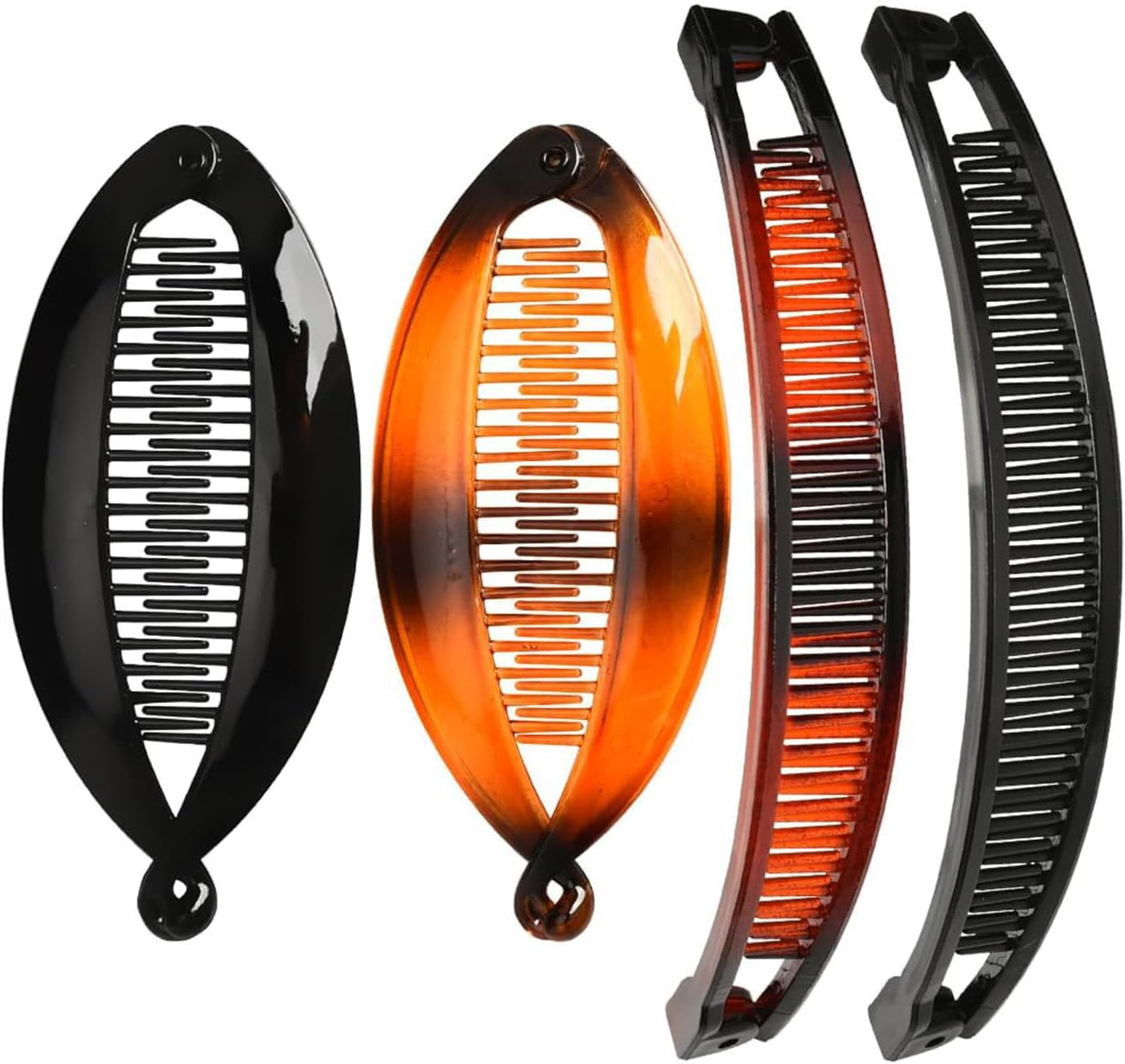 Pack of 4 Banana Clip Hair, Banana Clip Thick Hair, Retro Female Hair Accessory Hair Comb, Banana Hair Clip, Hair Clips, Vintage Fish Tail, Hair Clip Women image number 3