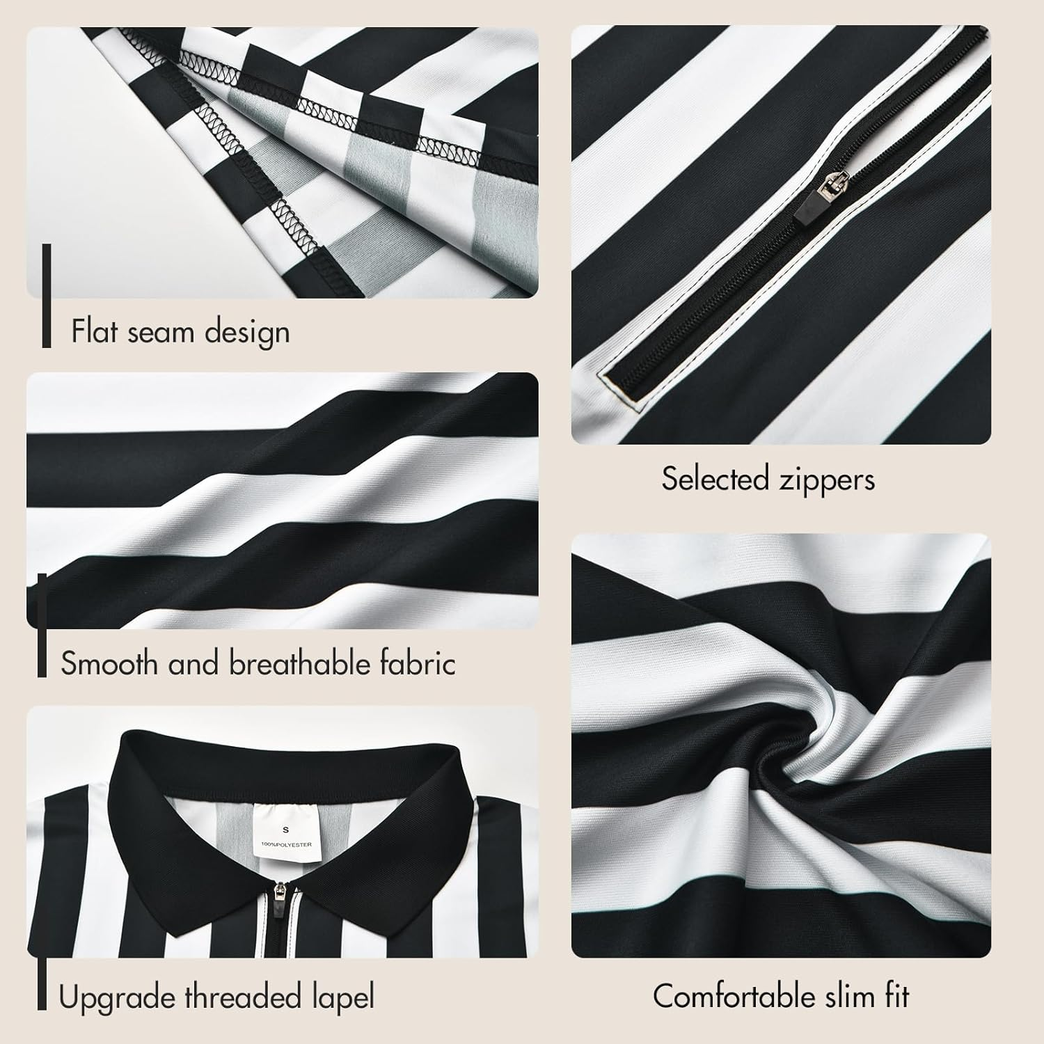 Women'S Referee Shirt Official Black and White Stripe Ref Umpire Jersey for Basketball Football Halloween Costume image number 2