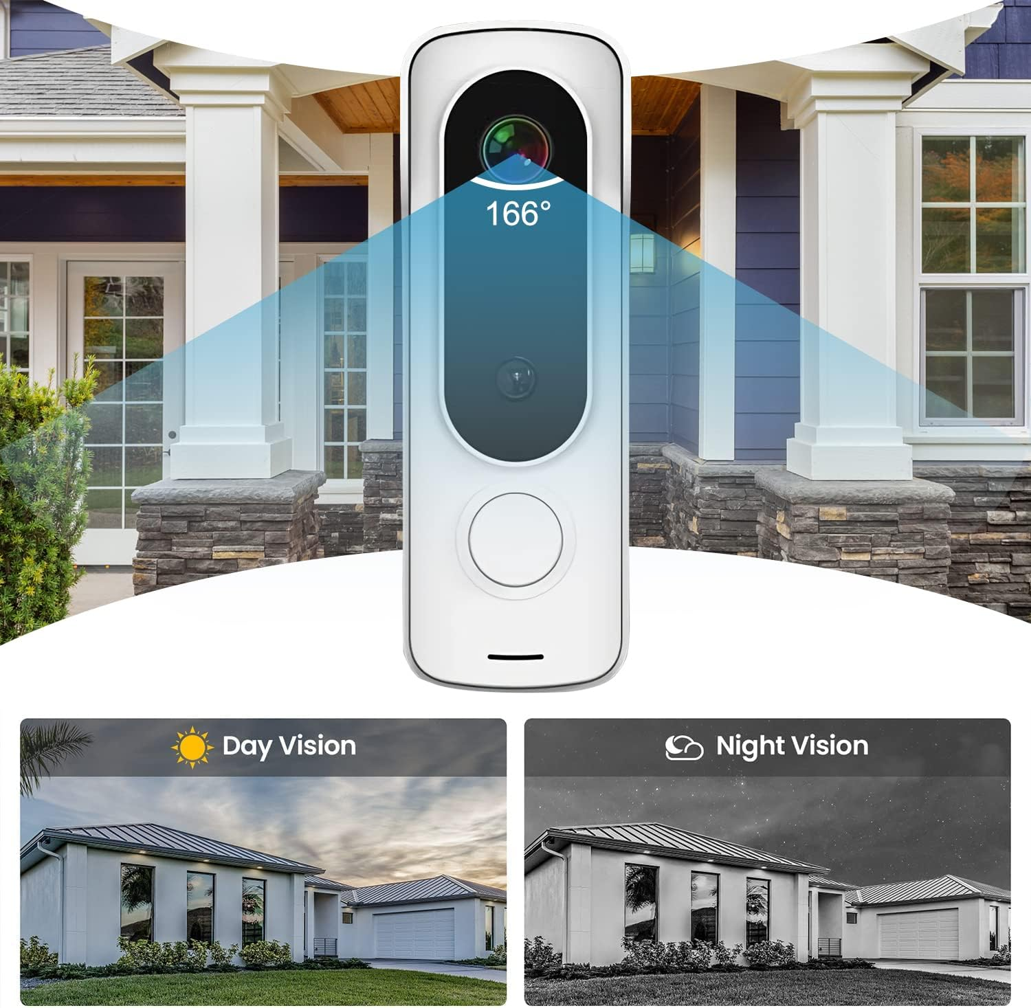 Wireless Video Doorbell Camera, BESIMLI 1080P HD Wifi Door Bell Ringer with Camera, 2-Way Audio, Motion Detection, IP65 Waterproof, Rechargeable Battery, Ios & Android image number 5