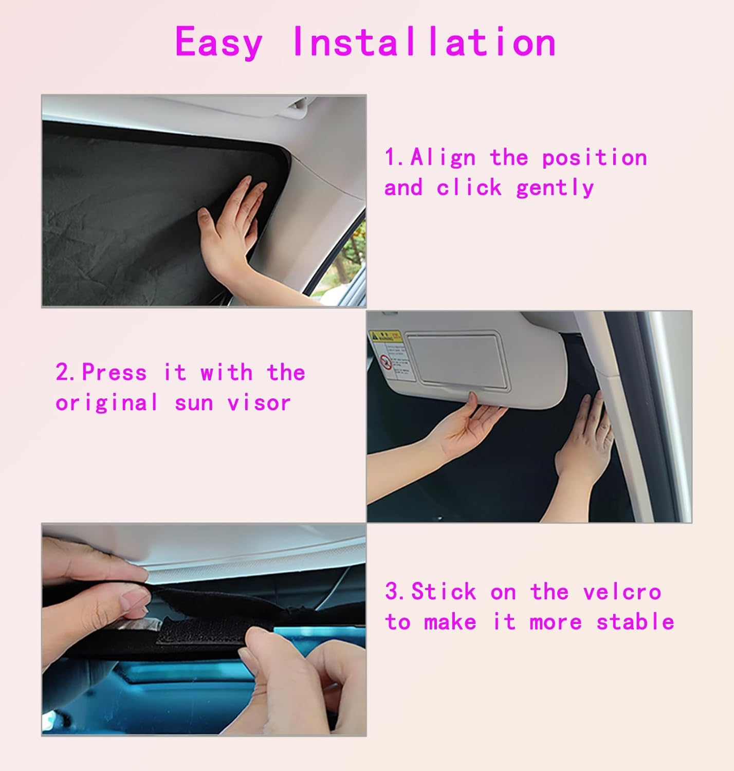 Foldable Car Windshield Sun Shade, 59 X 27.5 In, Silver - Block UV Rays, Protect Vehicle Interiors, Front Window Sun Shield with Storage Pouch image number 3