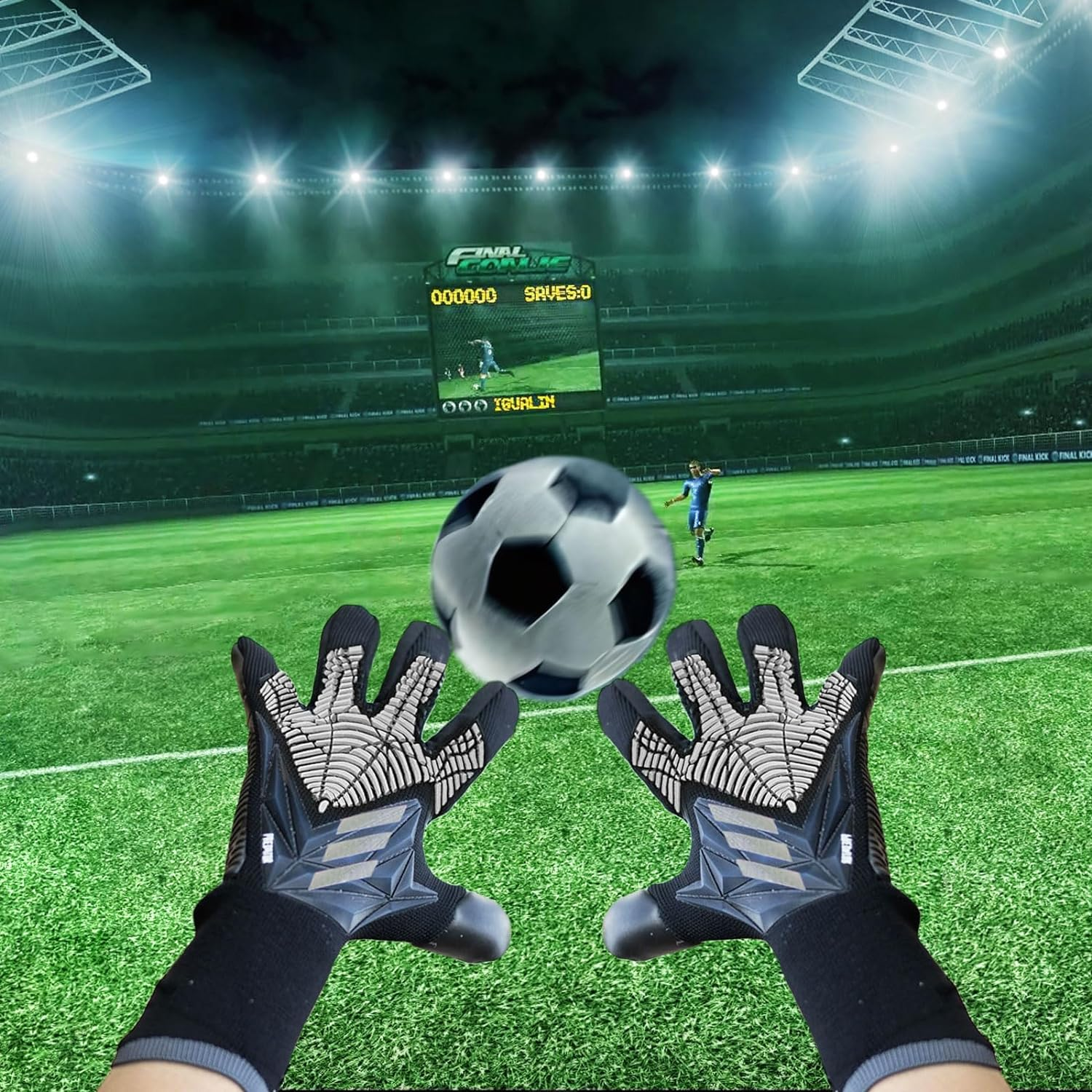 Soccer Goalkeeper Gloves for Kids Boys Children Youth Adult Football Goalie Gloves with Strong Grips Full Finger Breathable Mesh Protect Children Hand Soccer Gloves image number 2