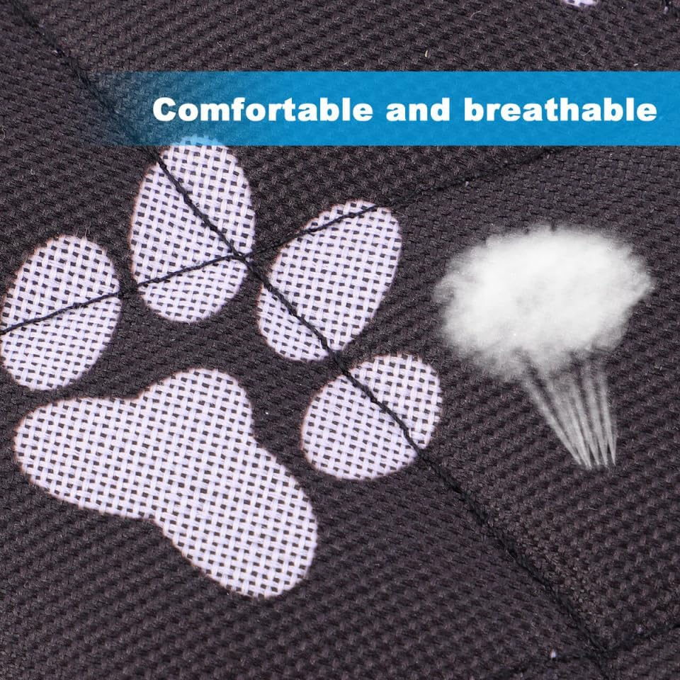 Ifundom Durable Breathable Dog Car Mat Practical Pet Automobile Pad Fits Cars Easy to Clean Non Slip Design Black with Bone Prints - Grey image number 4
