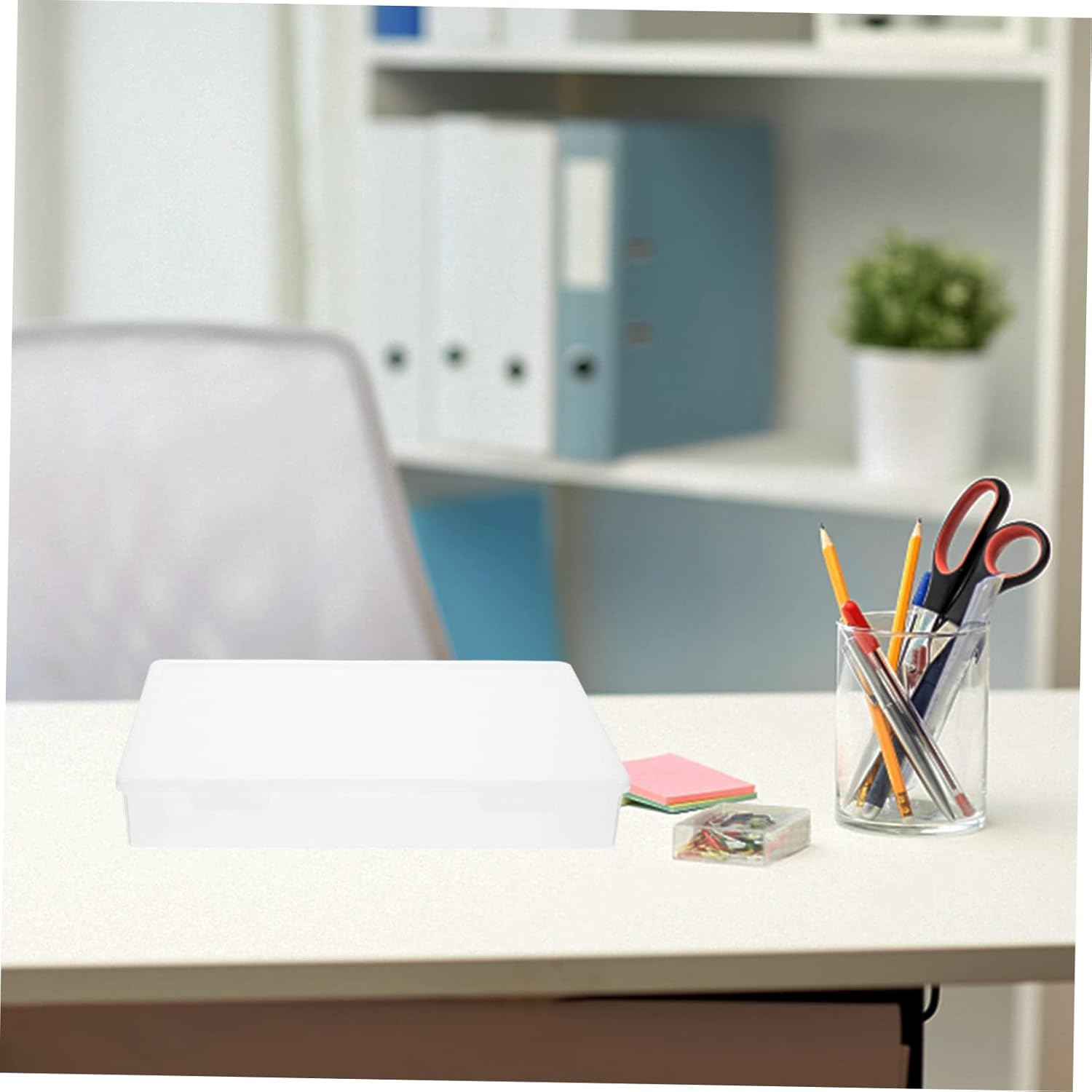 SHINEOFI Large Capacity Document Organizer Desktop File Storage Box A4 Paper Box for Office Desk Filing and Document Storage image number 3