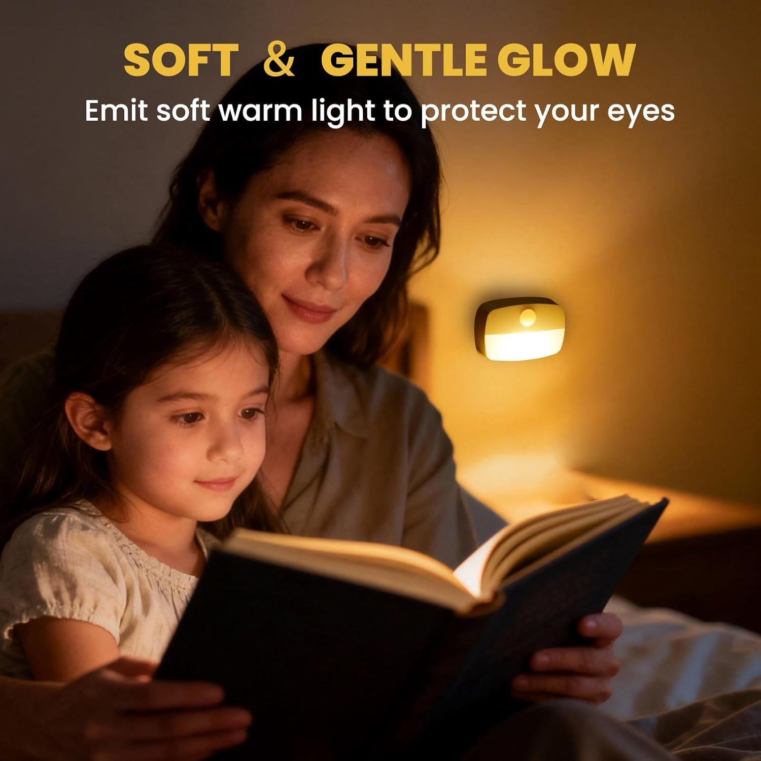 Tobebright Motion Sensor Light Indoor, Battery Powered Led Night Light, Stick on Stair Lights Wall Lights for Hallway, Step, Bathroom, Closet, Bedroom (Warm, 6 Pack) image number 4