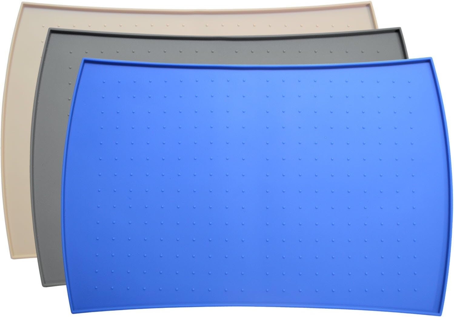 Petfusion Small Waterproof Dog & Cat Food Mat (18X12). FDA Grade Silicone [Superior Hygiene, Non-Toxic, Multiple Sizes] String, Gray