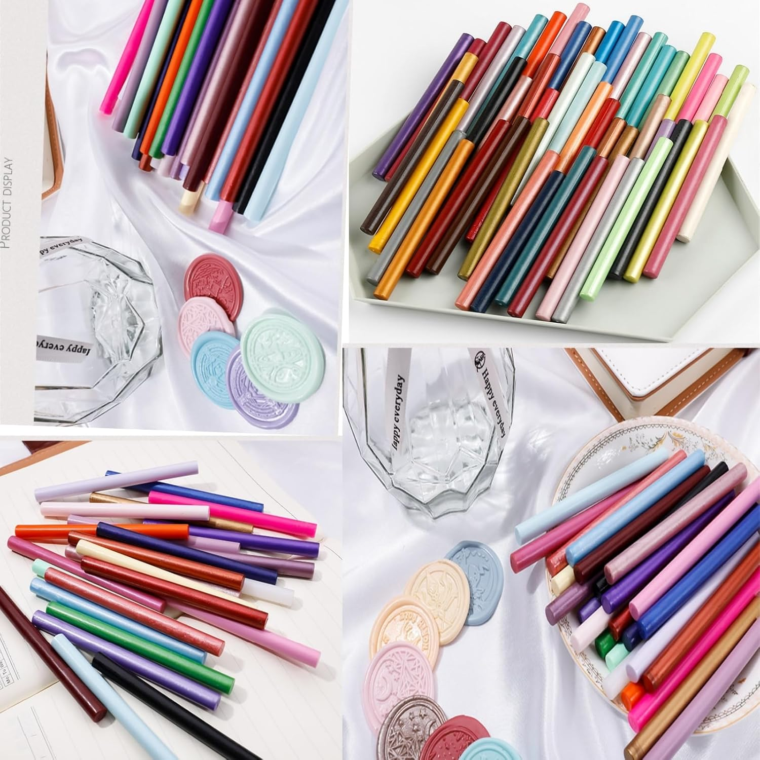 Black Wax Seal Sticks, Atopbb 30Pcs Glue Gun Wax Sealing Sticks for Wax Seal Stamp, Mini Wax Seal Gun Sticks for 0.28'' Glue Gun Wedding Invitations, Cards Envelopes (Black) - Macar Blue image number 7