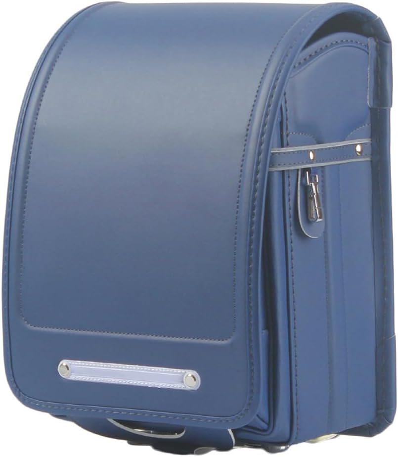 Star-Wind Ransel Randoseru Automatic Japanese School Bags for Boys Girls Senior PU Leather Light Weight Rain Cover, Deep Blue, Japanese image number 2