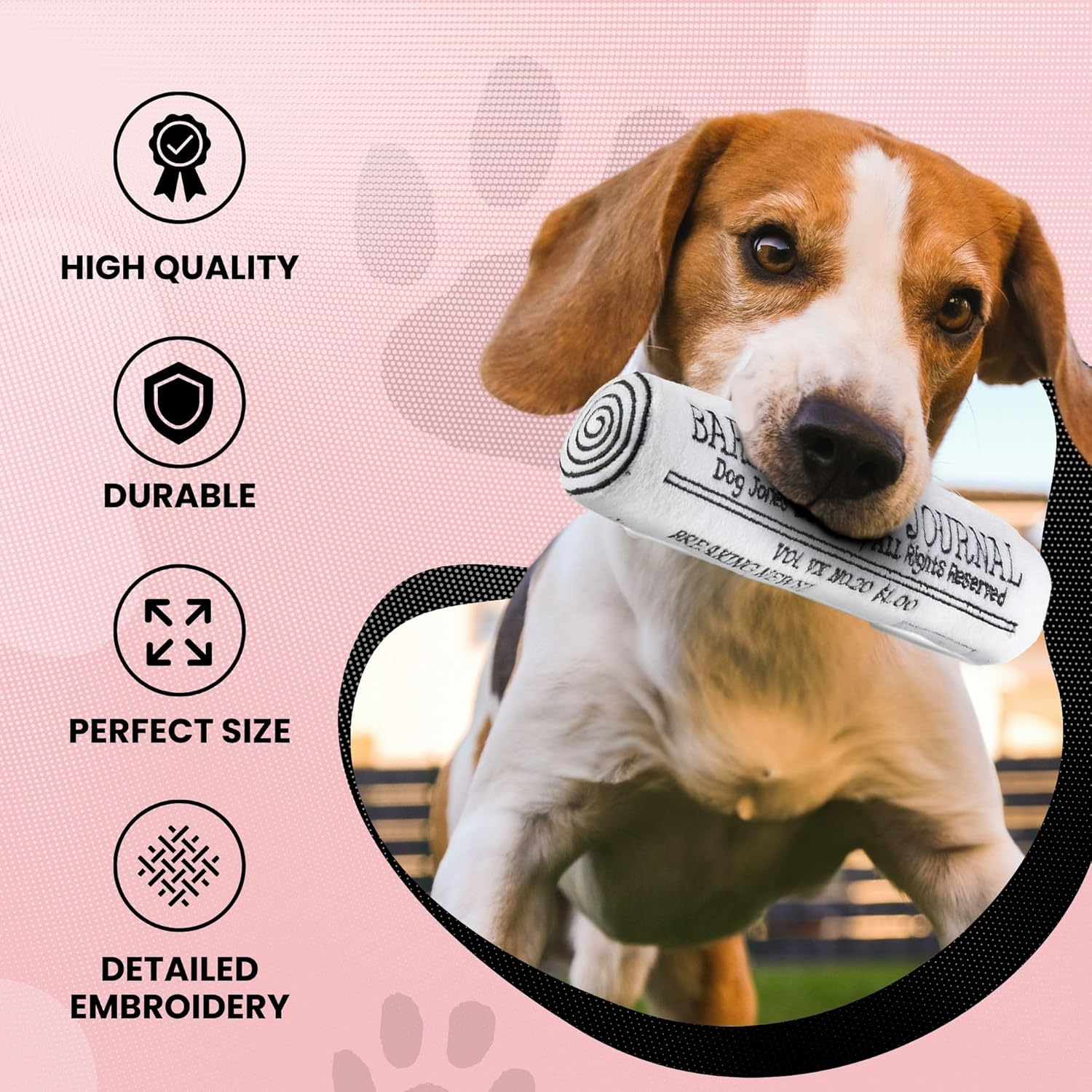 Dog Diggin Designs Runway Pup Collection | Unique Squeaky Plush Dog Toys - Pr&ecirc;t-&Agrave;-Porter Dog Bones, Balls & More image number 3