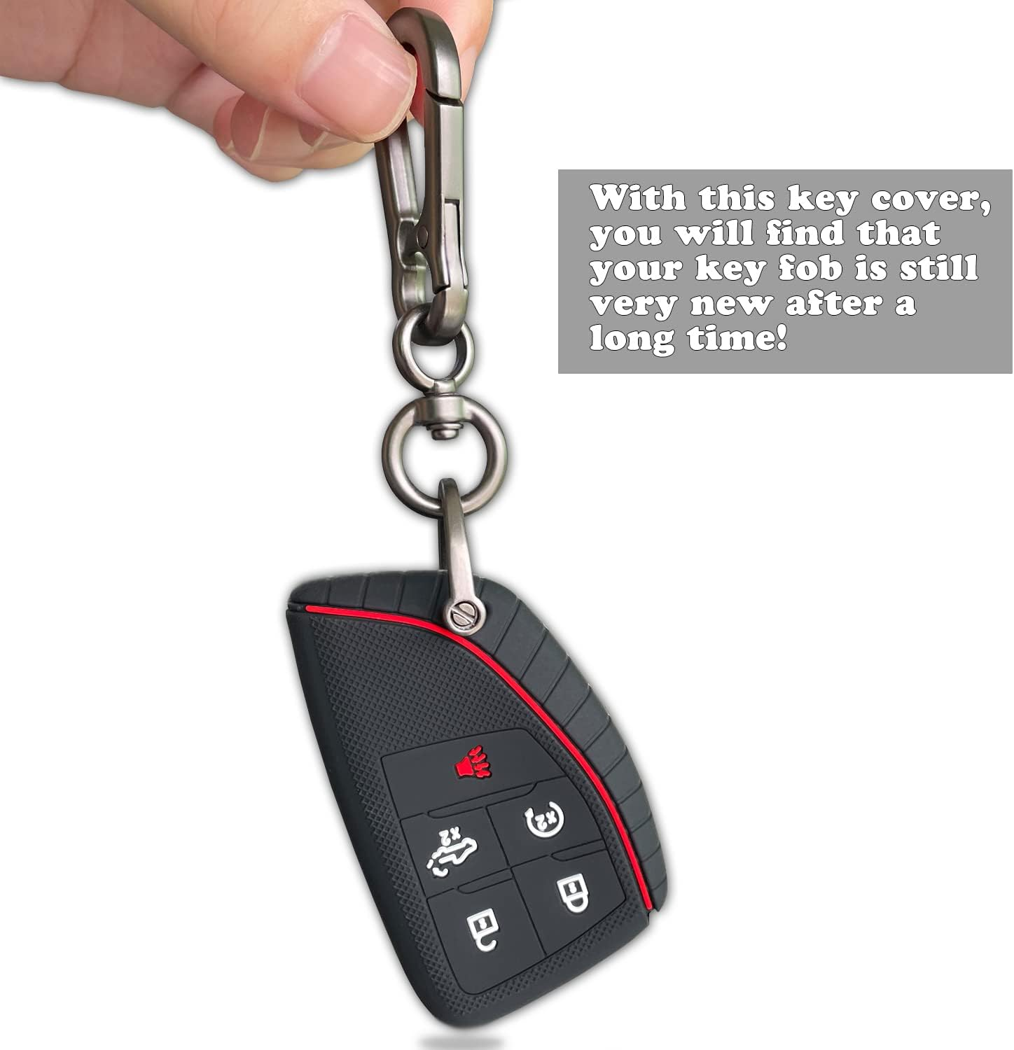 TANDRIVE Key Fob Cover for 2022 2023 2024 Chevy Silverado 1500 GMC Sierra 1500, 2024 Silverado Sierra 2500HD 3500HD image number 5