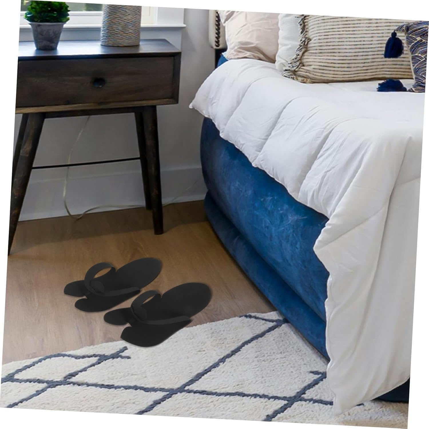 SHERCHPRY 48 Pairs Disposable EVA Pedicure Slippers Design for Spa and Salon Use Women Guest Slippers Soft Supple Material Convenient for Home and Travel image number 1