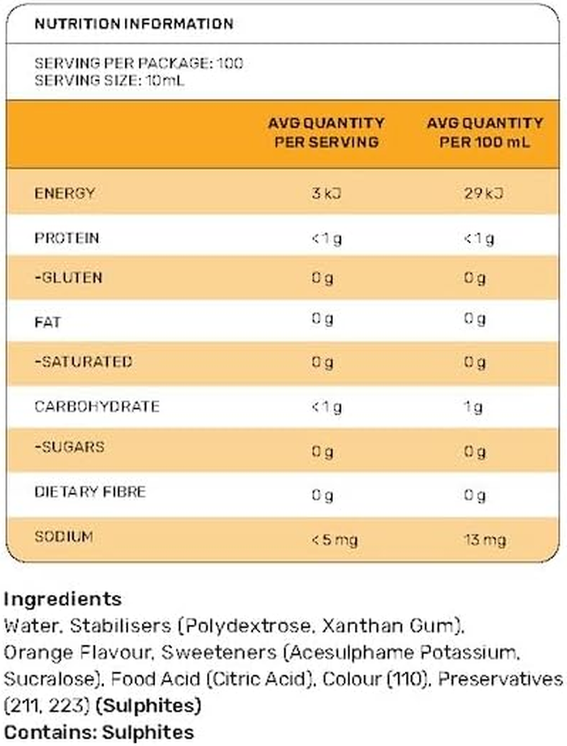 Zerup Zero Sugar Orange Flavoured Syrup 1L Bottles, Sugar Free Syrup, Orange Flavour Drink Mix, Low Calorie Flavourings for Milk Shakes, Cocktails, Teas, Gluten Free, Keto Friendly, Halal image number 1