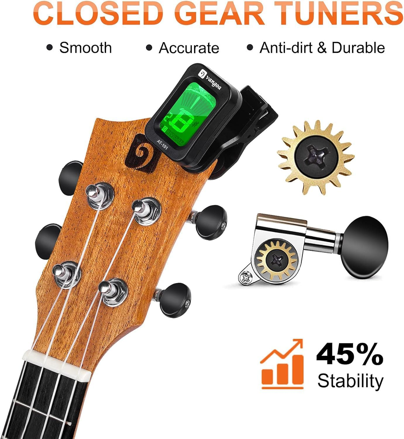 Concert Ukulele, Ukulele Concert Set Size 23 Inch with Bag Tuner Pickup Ruler Wrench Bridge image number 5