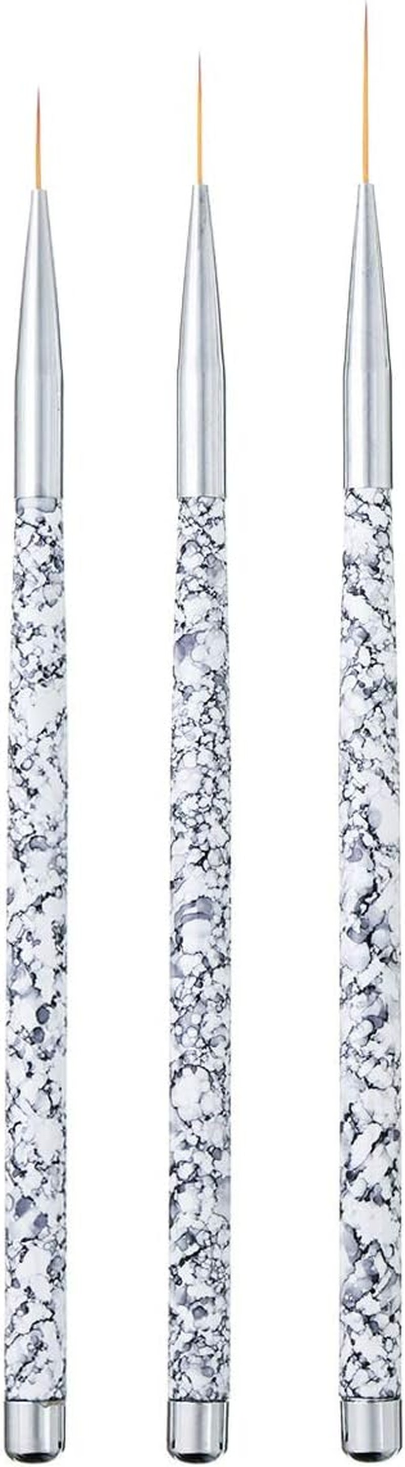 Tbestmax Professional Fine Nail Art Liner Brush UV Gel Painting Acrylic Nail Brushes Striping Brushes for Short Strokes, Details, Blending, Elongated Lines 3 Pcs image number 1