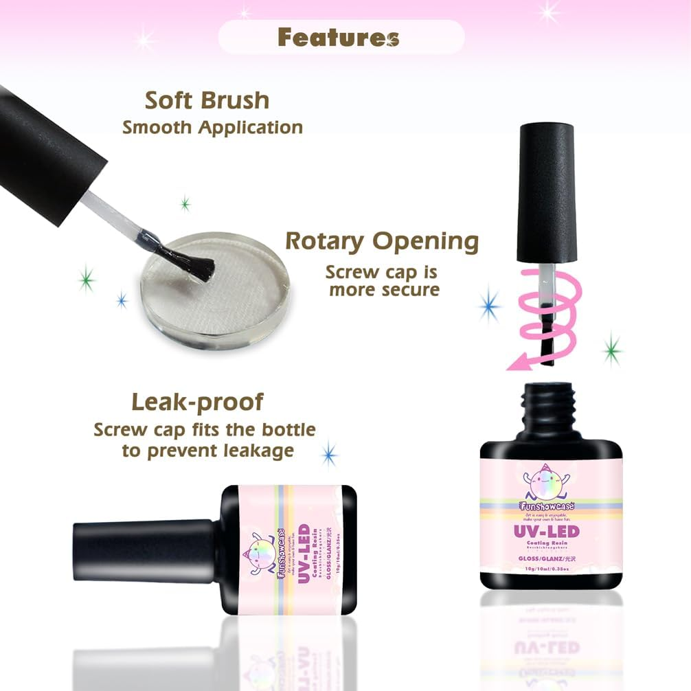 Coating UV Resin Gloss 110G Top Coat Set with Refill Kits image number 5