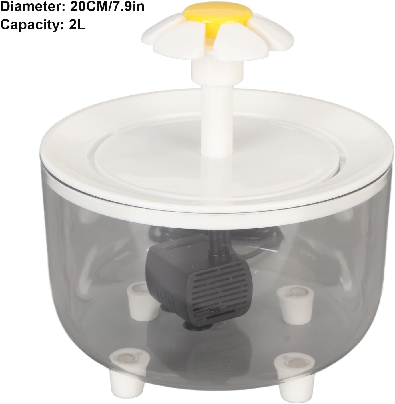 Cat Water Fountain, Automatic Cat Water Dispenser, Quiet Pet Water Fountain, Pet Flower, Automatic Circulation Water Dispenser for Cat Dogs, Easy to Clean image number 6