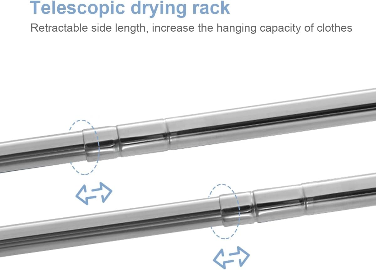 Clothes Drying Rack 79 Inches, Clothing Folding Indoor Outdoor Stainless Steel Laundry Drying Rack Adjustable and Foldable for Indoor Outdoor image number 4