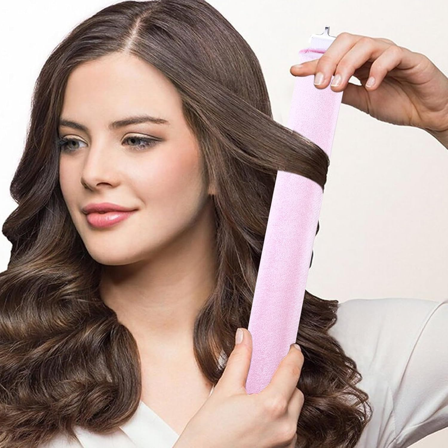 Pack of 3 Heatless Curls, Flexi Rods with Hooks, Overnight, for Different Hair Types, Long and Short Hair (Pink, M) image number 2