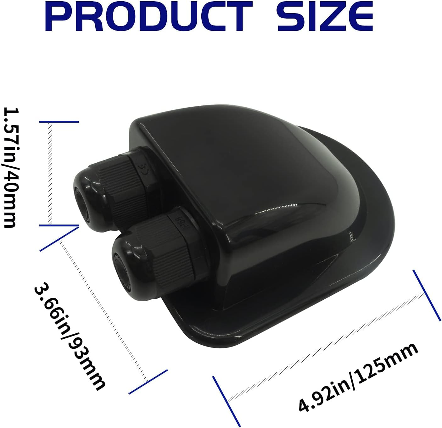 ABS Double Solar-Cable-Entry-Gland-Housing Cable Entry Plate 3Mm to 12Mm Solar Double Cable Entry Gland Box for RV Roof Waterproof,Boats,Yacht,Roofs（Black） image number 5