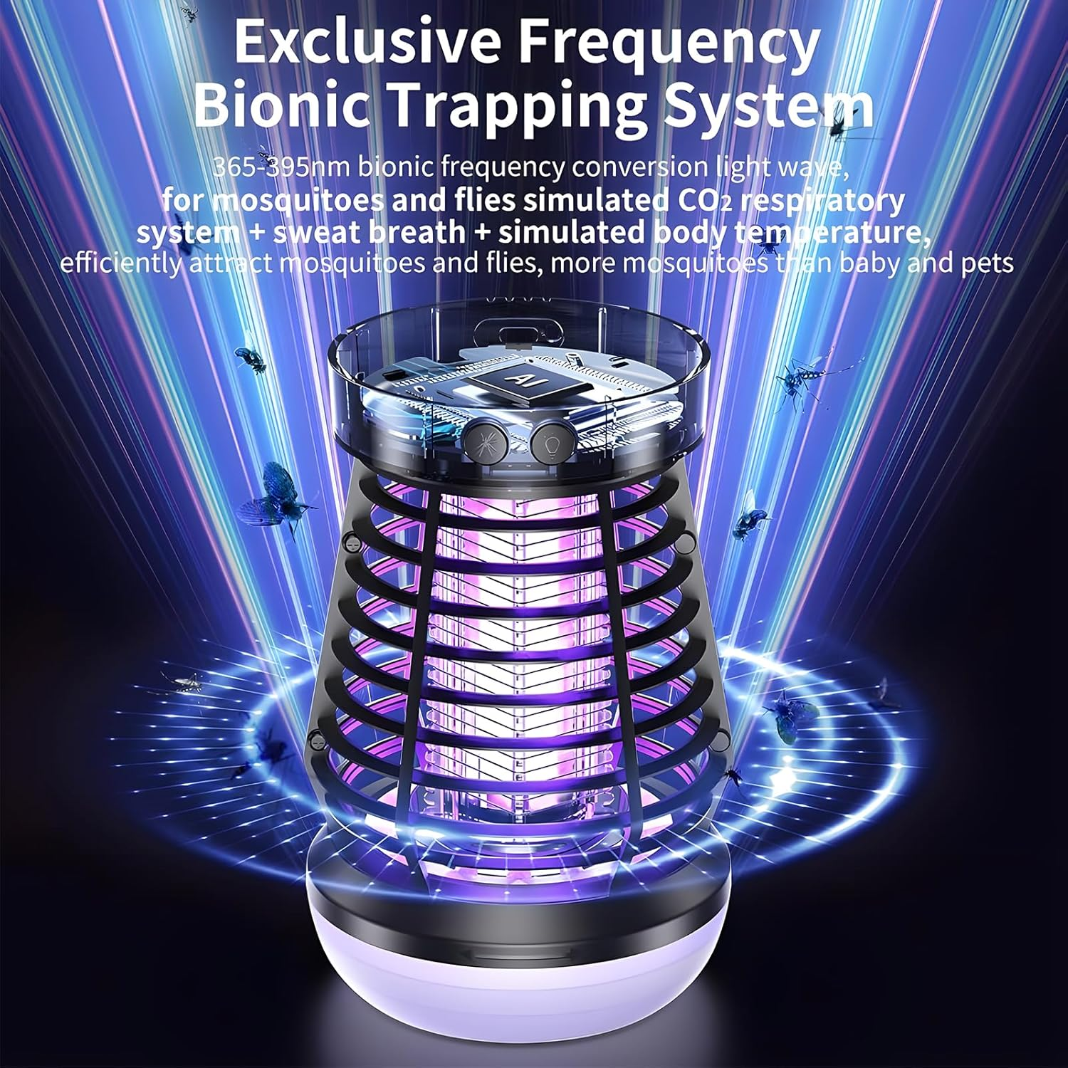 Zurligi Upgraded Bug Zapper, Mosquito Killer Lamp with 2000V UV Waterproof Electric Fly Zapper, Plug-In Hangable Fly Trap Light, Fruit Fly Killer for Camping, Bedroom, Kitchen, Office, Home Garden image number 1