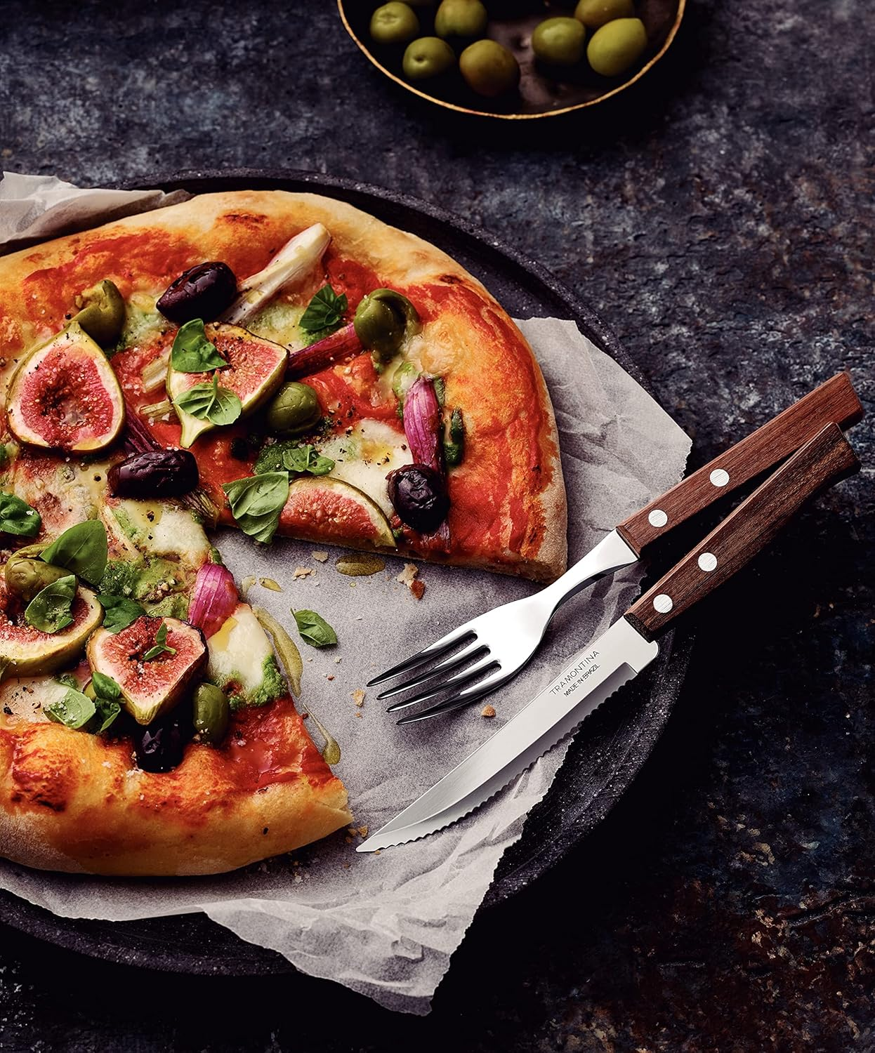 Tramontina Tradicional Stainless Steel 24-Pieces Flatware Set with Wood Handles