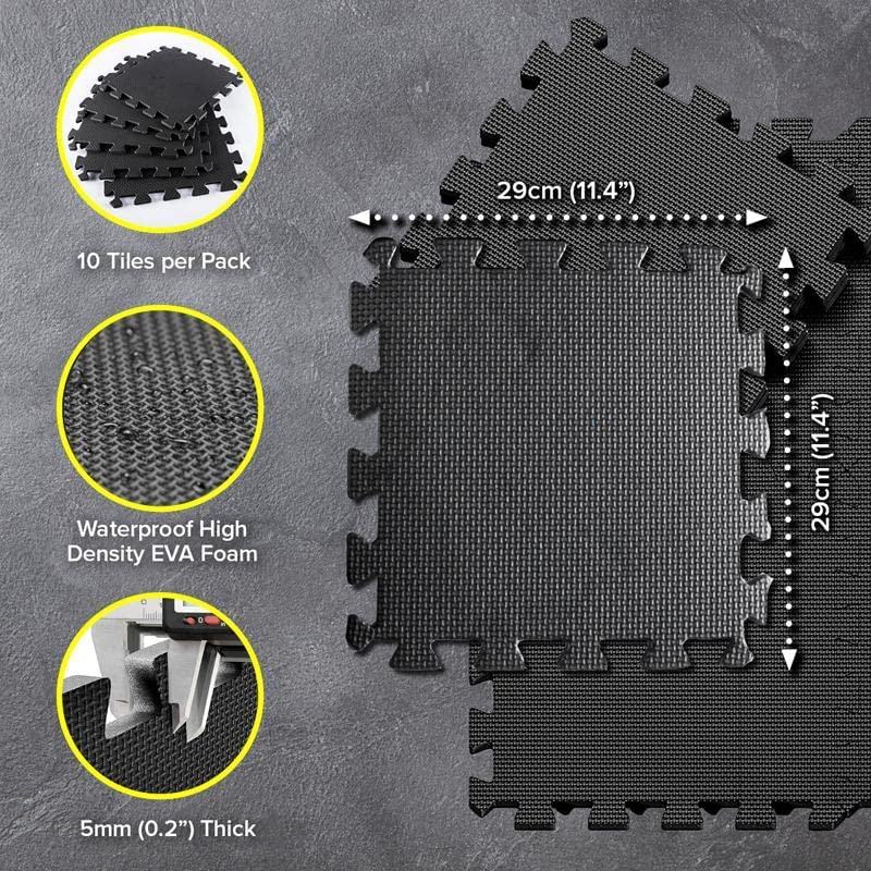 [40PCE] Handy Hardware Black EVA Mat, Durable, Non-Slip Surface for Home Gym, Yoga, and Exercise, Protects Floors and Provides Cushioning - Black (40PCE) image number 5