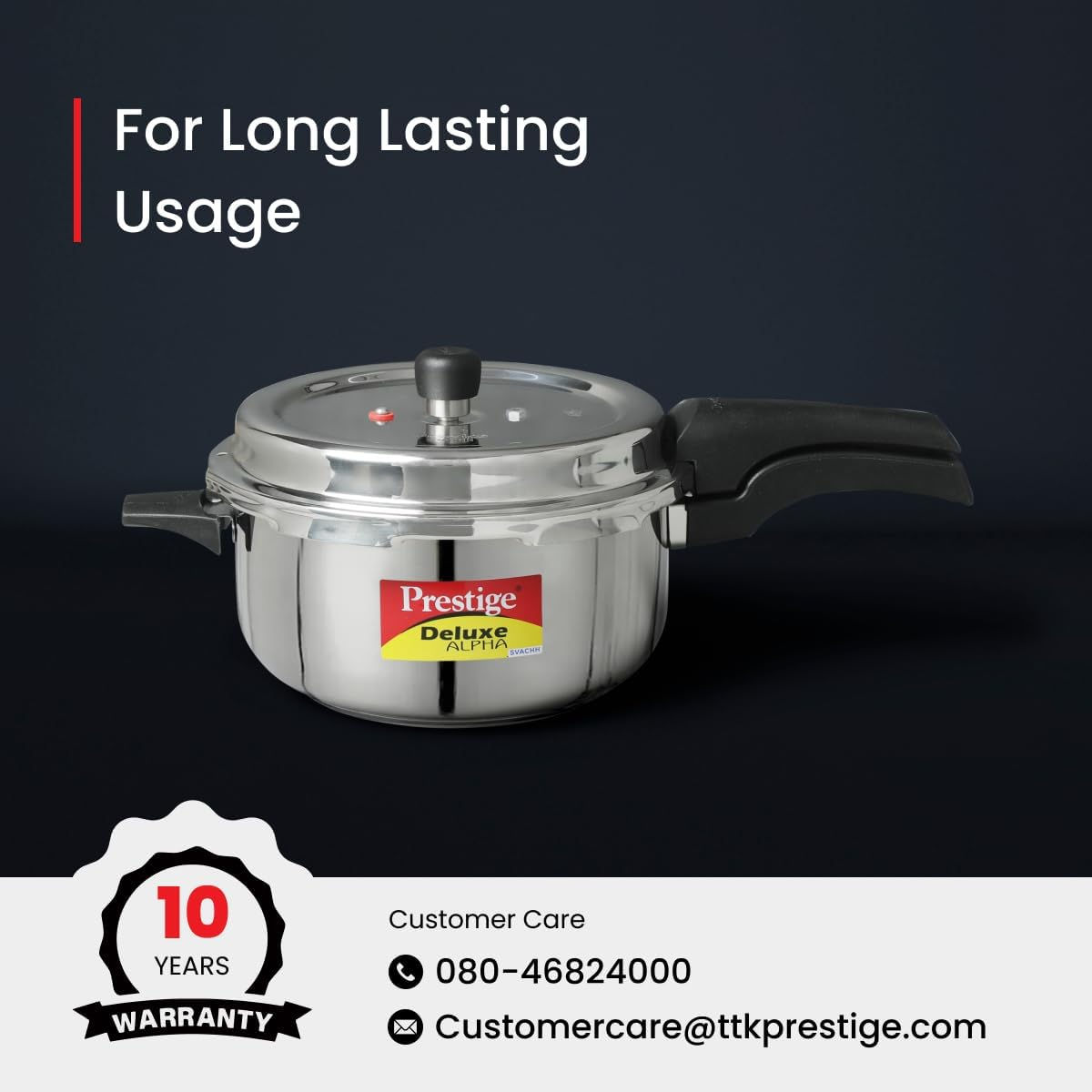 Prestige PRASV3 Pressure Cooker, Stainless Steel, 3 Liter, Silver image number 4