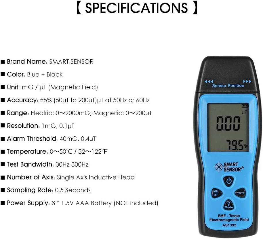 Domary Handheld Mini Digital LCD EMF Tester Electromagnetic Field Radiation Detector Meter Dosimeter Tester Counter image number 6