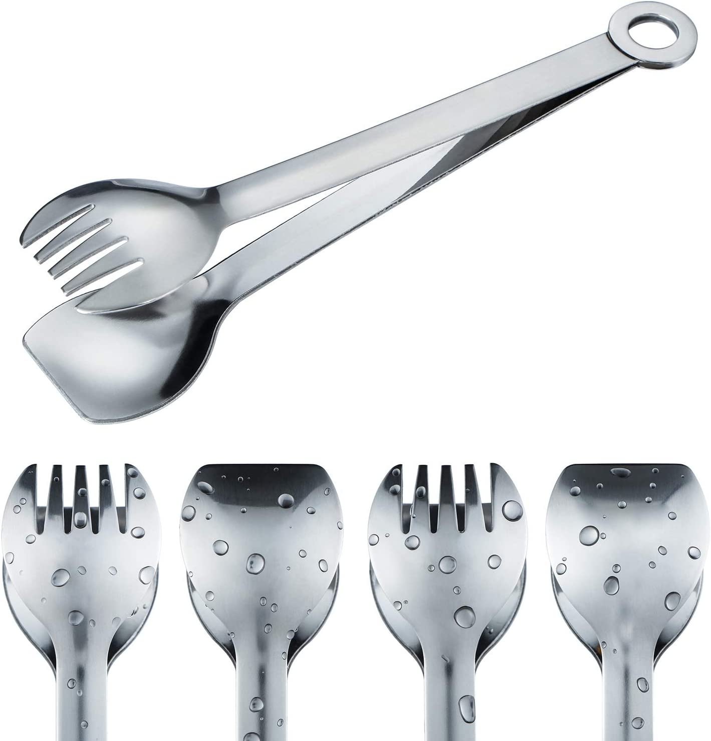MSY BIGSUNNY Premium Stainless Steel Small Serving Tongs - 6 Inches, Set of 4 image number 3