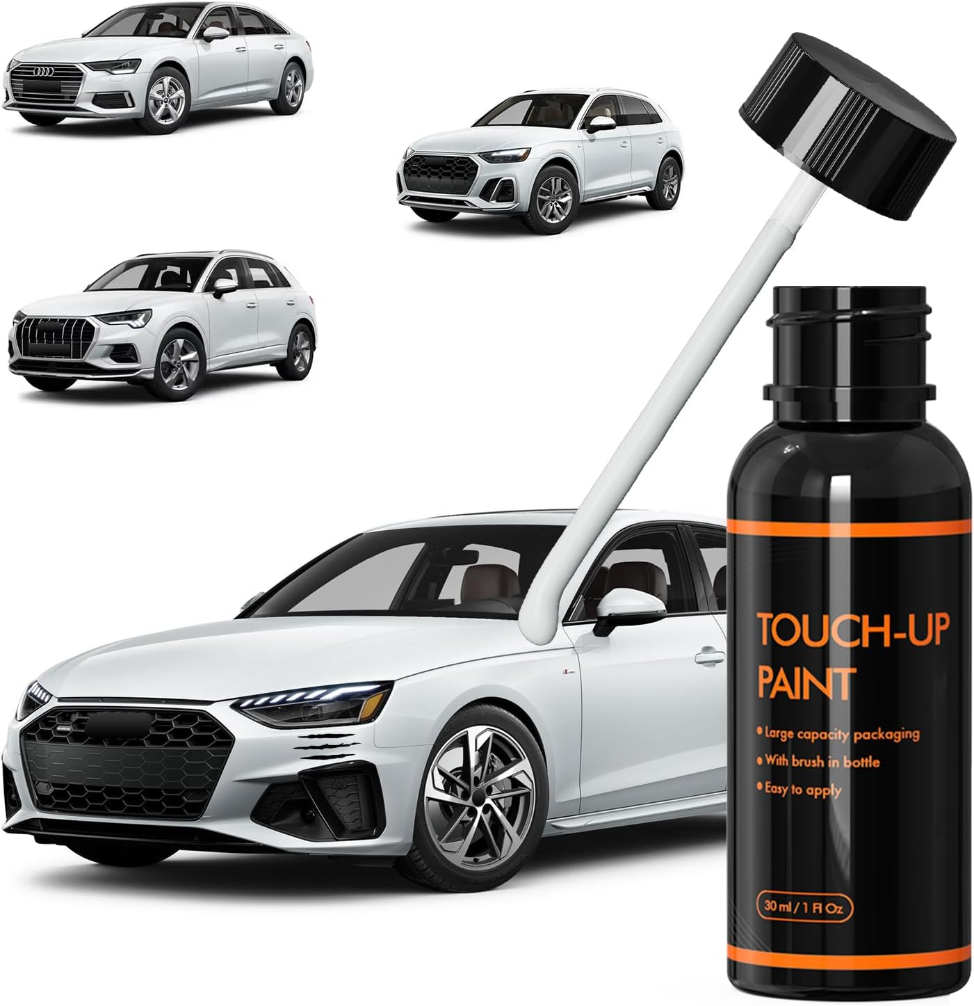 LS9R Glacier White Touch up Paint for Audi, DIY Car Paint Scratch Repair Kit, Automotive Paints, Quick & Easy Fix Scratch Repair for Q3/Q4/Q5/Q7/Q8/A3/A4/A5/A6/A7/A8