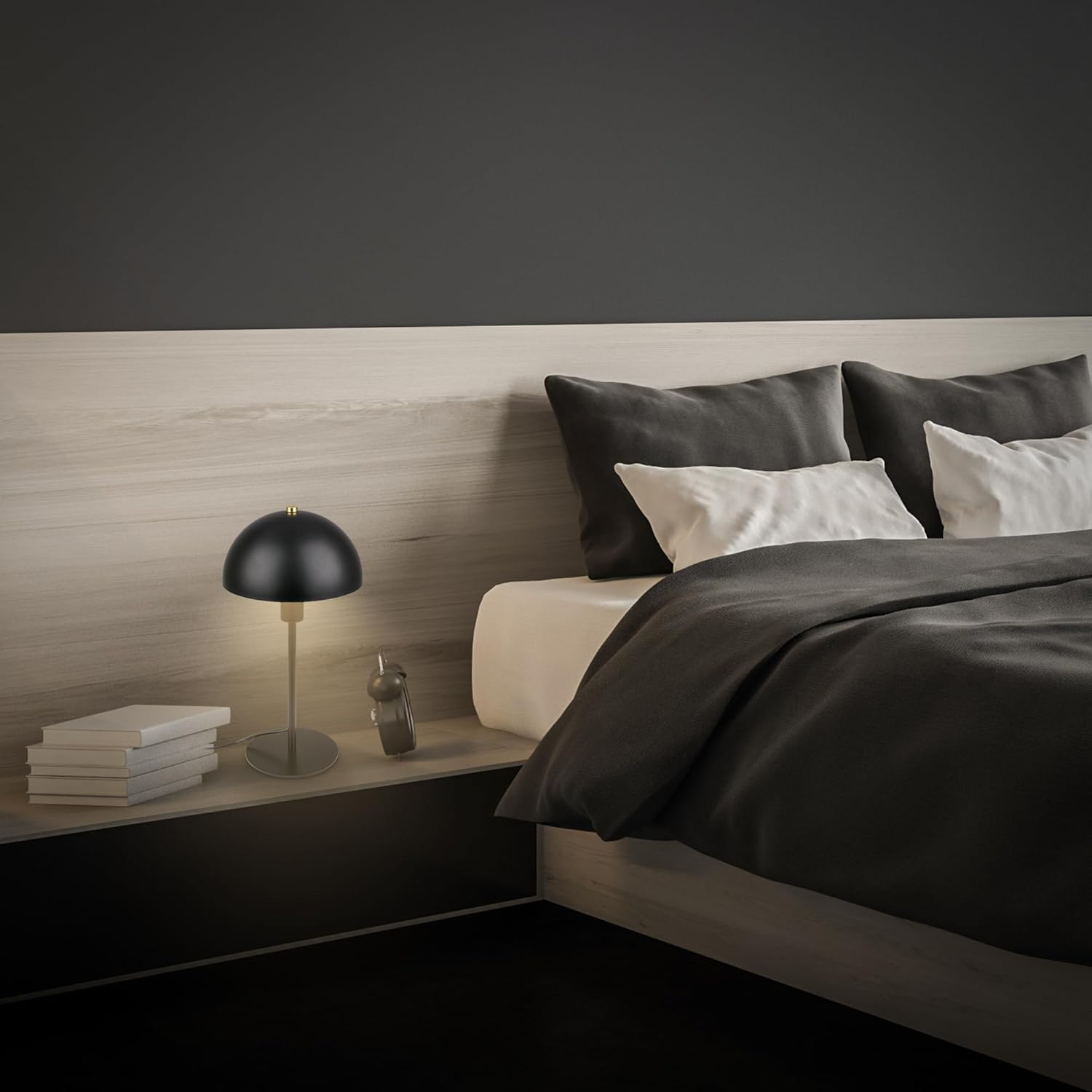 BRILONER - Bedside Lamp with Cable Switch, E14 Socket, Table Lamp, Desk Lamp, Reading for Bed, 18 X 35 Cm, Black image number 2