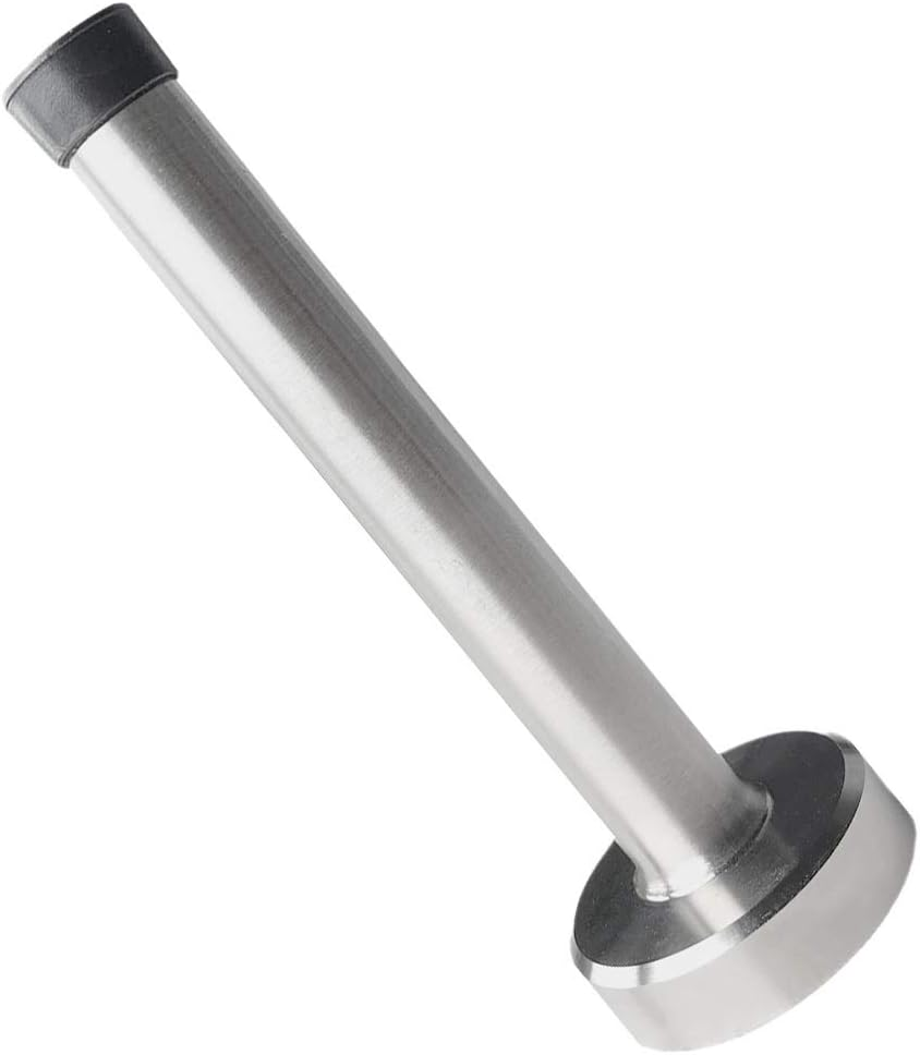 KOLAKO Door Stops, 6 Inch Door Stopper, Wall Mount, Brushed Stainless Steel Extra Long Doorstops with Sound Dampening Rubber Tip Bumper Modern Black Long Doors Stoppers for Bottom of Doors