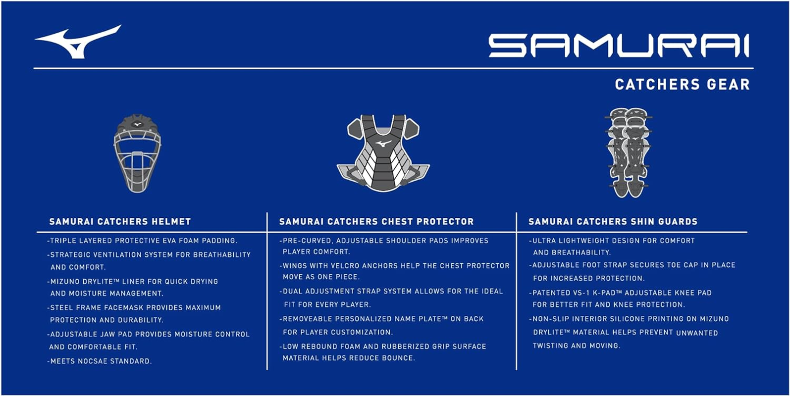 Mizuno Mizuno Youth Samurai Baseball Boxed Catcher'S Gear Set image number 5