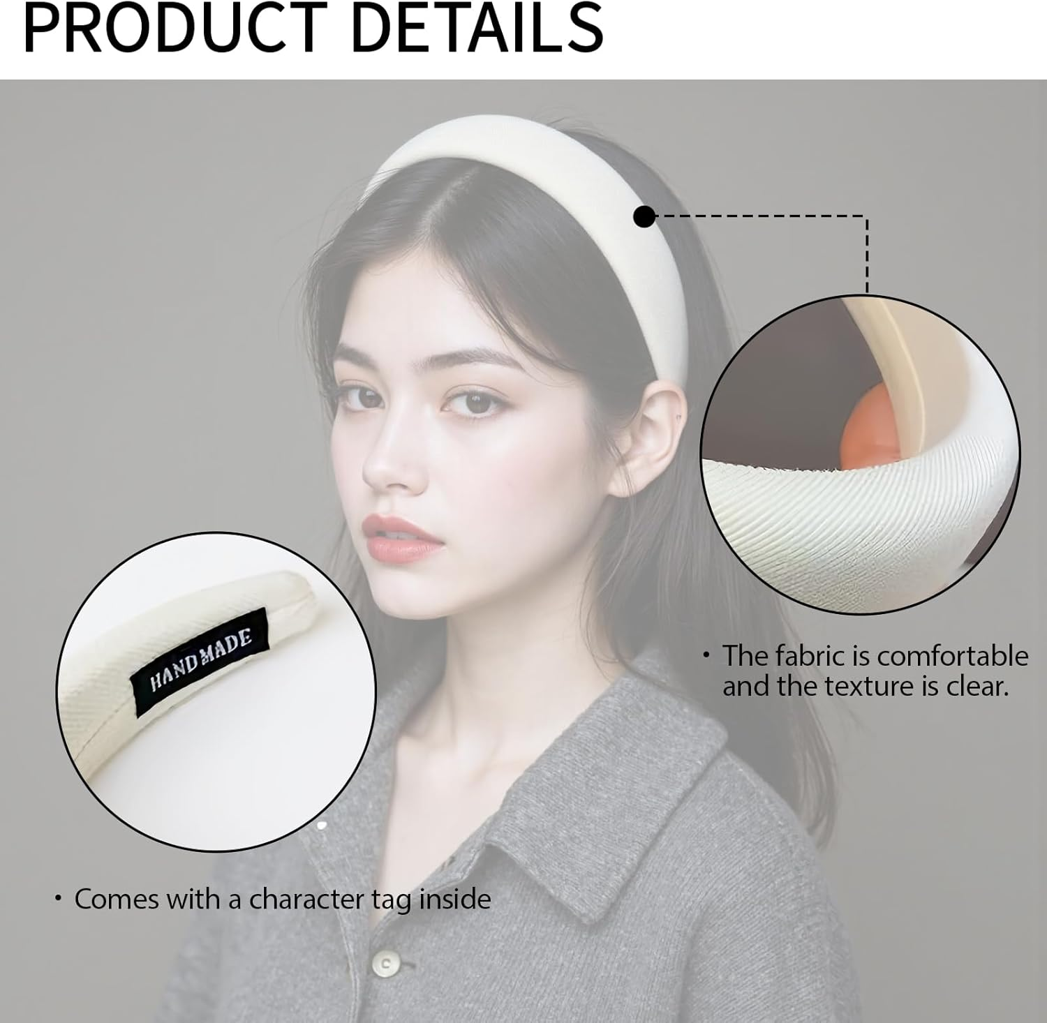 3 Cm Wide Headband for Women, Classic White Headband, Versatile Headband Made of Durable Material, Elegant Accessory for Any Occasion, Comfortable and Lightweight image number 5