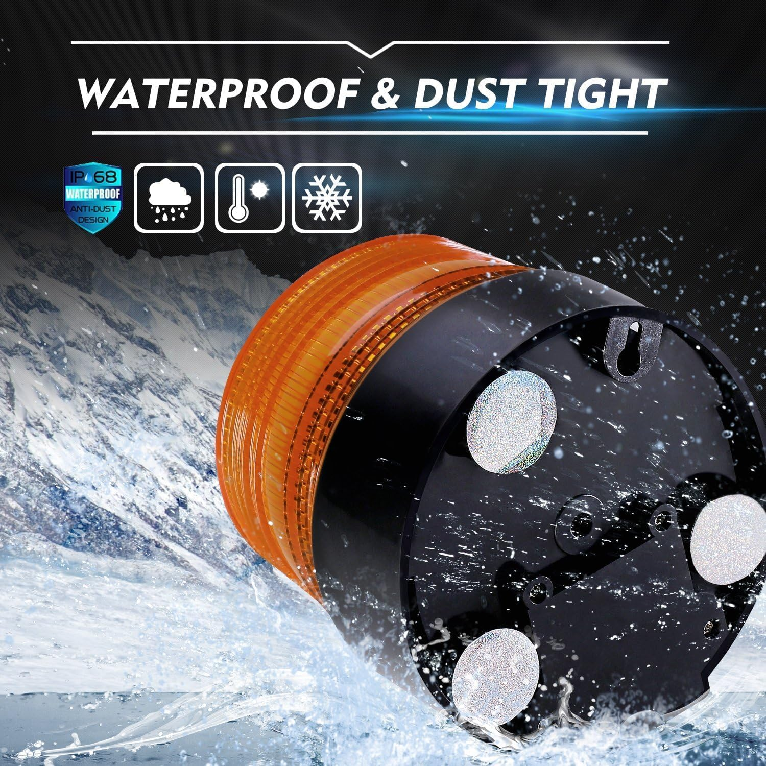 LED Warning Flash Beacon Lights Wireless Strobe Light Amber Emergency Magnetic Flashing Warning Safety Lights Beacon Battery Led Strobe Light, for Truck Vehicle Postal Mail Cars