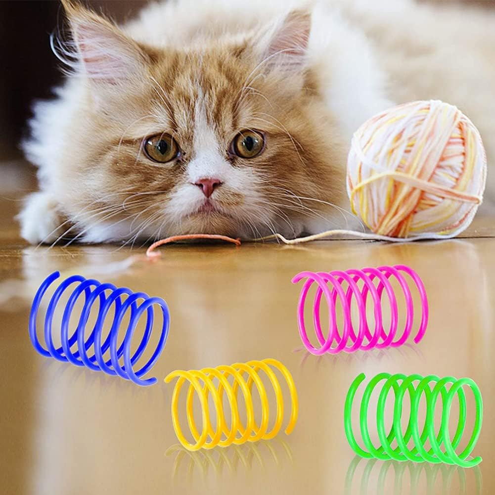 Cat Toy, Cat Spring Toy, Colourful Creative Plastic Spiral Springs Spiral, Interactive Spiral Cat Toy, Plastic Spiral Springs, Spiral Cat Toy, Toy Spiral Springs, 24 Pieces image number 3