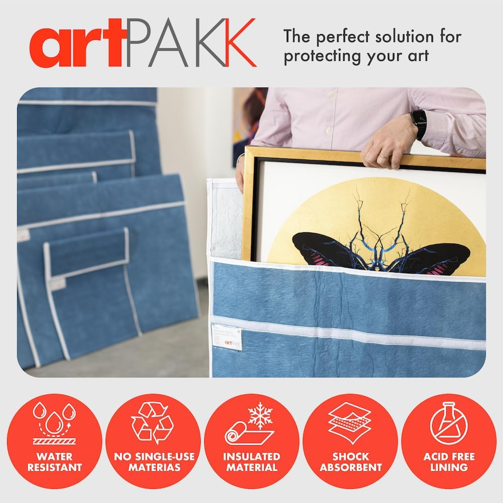 ARTPAKK Art Bags A4 (AP01-35 X 40Cm) - Strong &bull; Shock-Absorbent &bull; Reusable &bull; Non-Toxic &bull; Waterproof &bull; Acid-Free Lining - Long-Term Art Storage + Shipping + Protection Solution image number 1