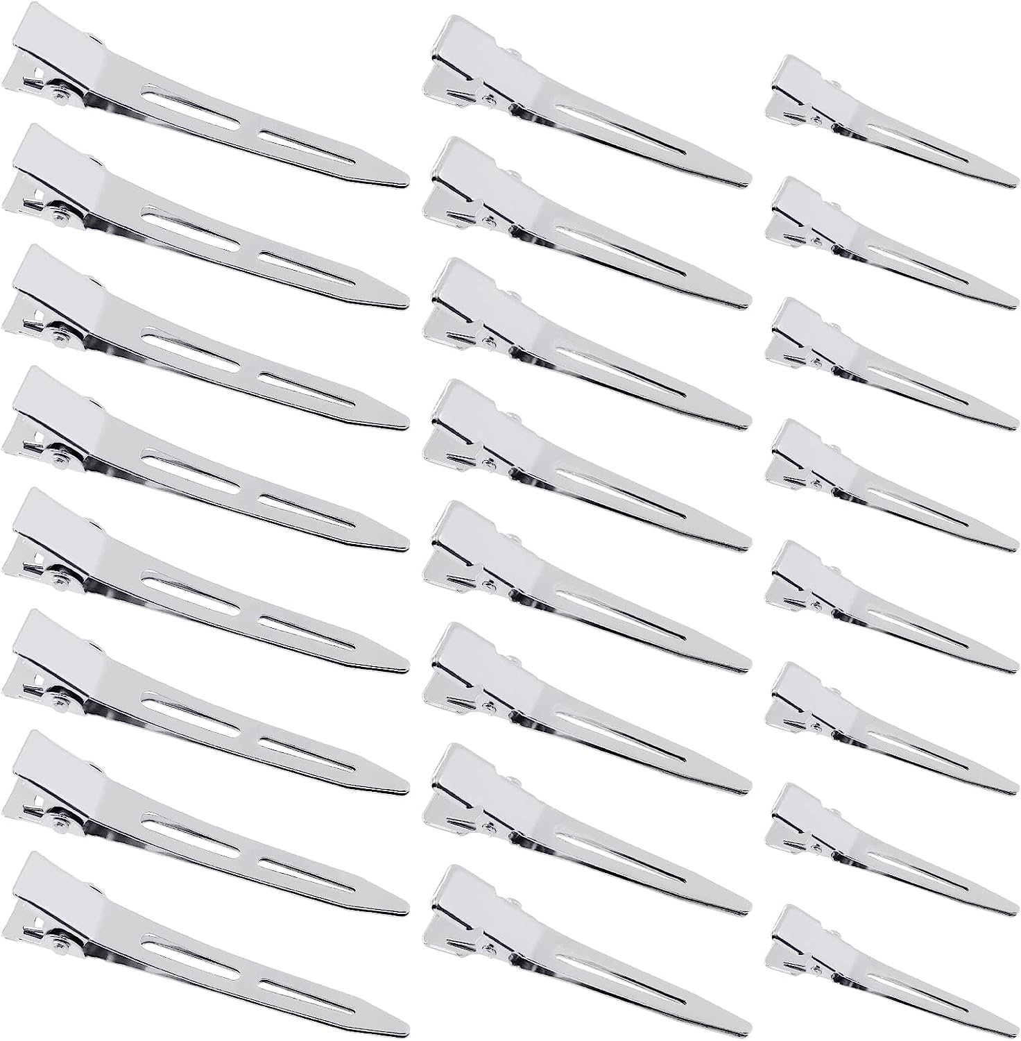 120 Pcs Alligator Hair Clips Assortment 1.3"/1.7"/2.3" Metal Single Prong Pin Curl Clip Hairdressing Barrettes Hairpin for Hair Salon, Thick Hair Roller, Styling Sectioning, Hair Bows (Silver)