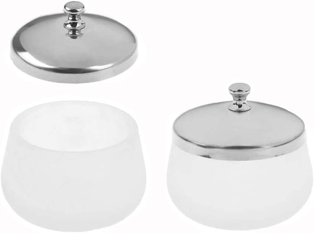 2 Pieces Matte Glass Dappen Dish with Stainless Steel Lid Nail Art Acrylic Powder Nail Art Tools Glass Cup Glass Dappen Cup image number 2