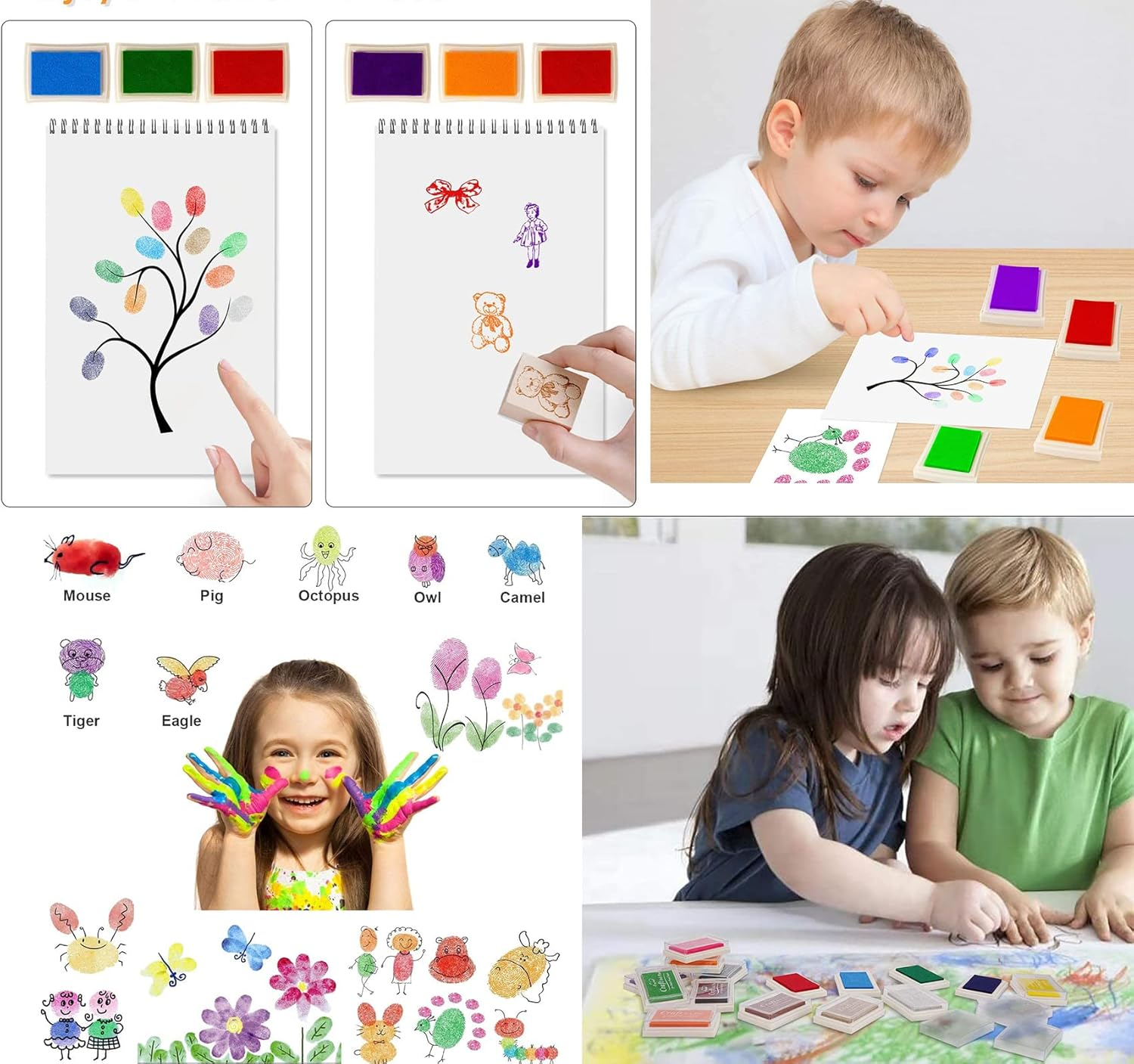 15PCS Craft Ink Pad Stamps Partner Fingerprint Ink Pad by WYLSY DIY Stamp Pad Scrapbooking Ink Pads for Crafts for Stamps Paper Wood Fabric (15 Vibrant Colours) image number 1