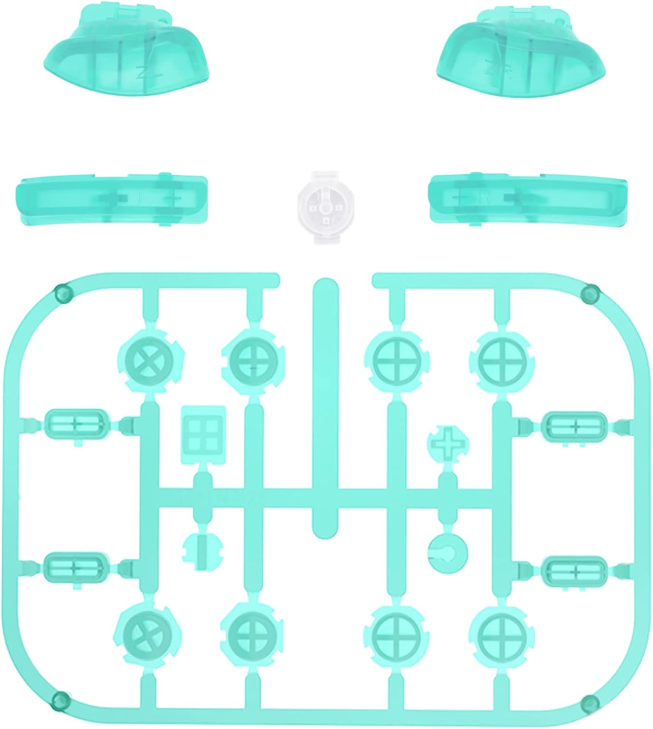Extremerate Emerald Green Replacement ABXY Direction Keys SR SL L R ZR ZL Trigger Buttons Springs, Full Set Buttons with Tools for Nintendo Switch & Switch OLED Joy-Con - Joycon Shell NOT Included image number 3