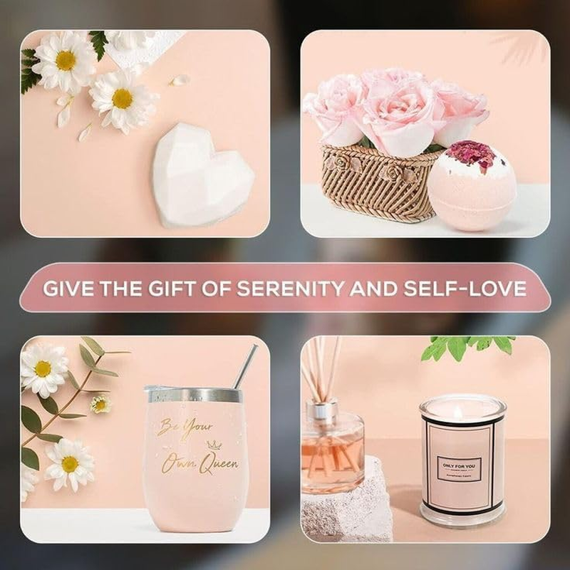 Birthday Gifts for Women, Birthday Presents for Her, Unique Hampers Pamper Self Care Gifts Bath Sets for Friends, Mom, Sister, Coworker, Wife, Girlfriend, Gift Ideas for Mothers Day, Valentines Day