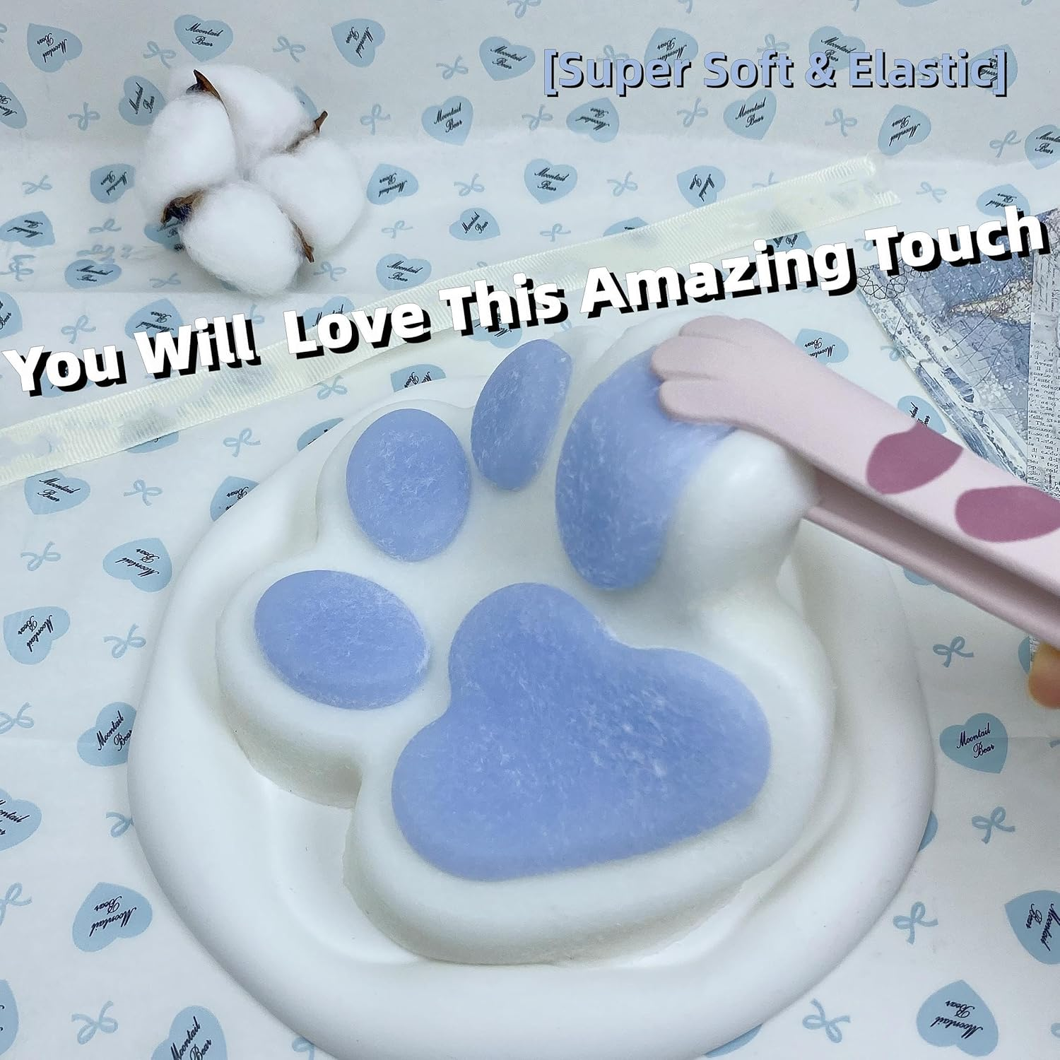 Big Cat Paw Squishy 5.5 Inch Large Size Squishies Squeeze Toys Pinch Family Squishy Cute Soft Silicone Giant Cats Paw Tangcii Fidget Stress Relief Sensory Toys Gifts for Adults Women image number 4